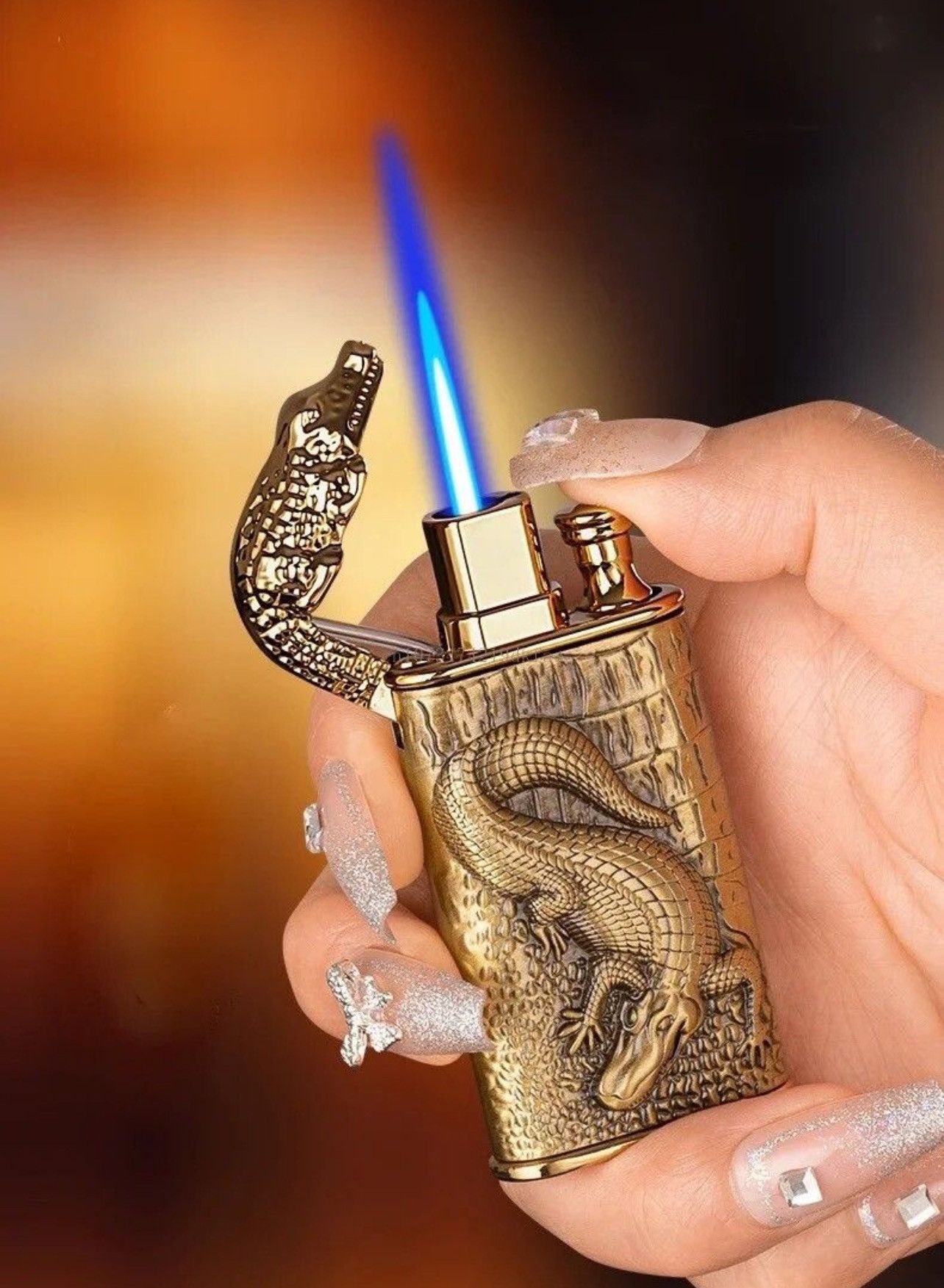 Vintage Dragon Crocodile Double Fire Lighter Size ONE SIZE - 1 Thumbnail