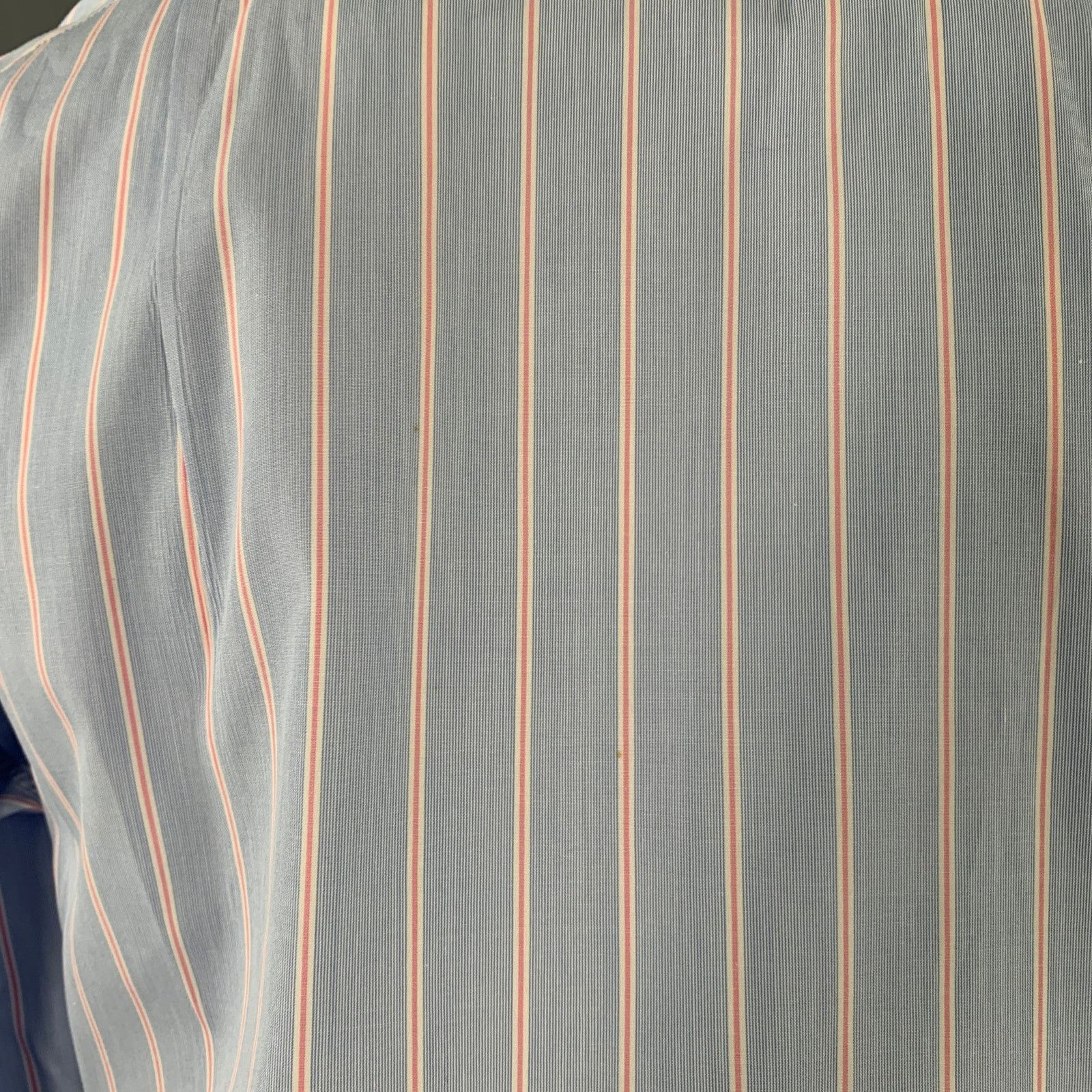 Turnbull & Asser Size L Blue Pink Stripe Cotton French Cuff Long Sleeve Shirt Size US L / EU 52-54 / 3 - 5 Thumbnail