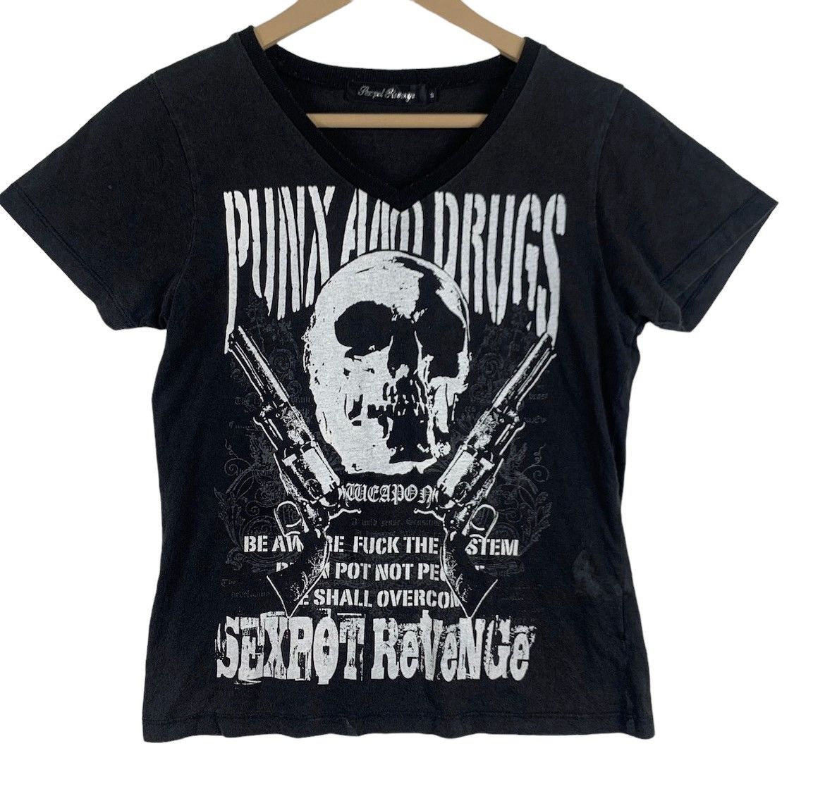 Image of Band Tees Sex Pot Revenge Punk And Drugs Inspired Seditionaries in Black, Men's (Size XS)