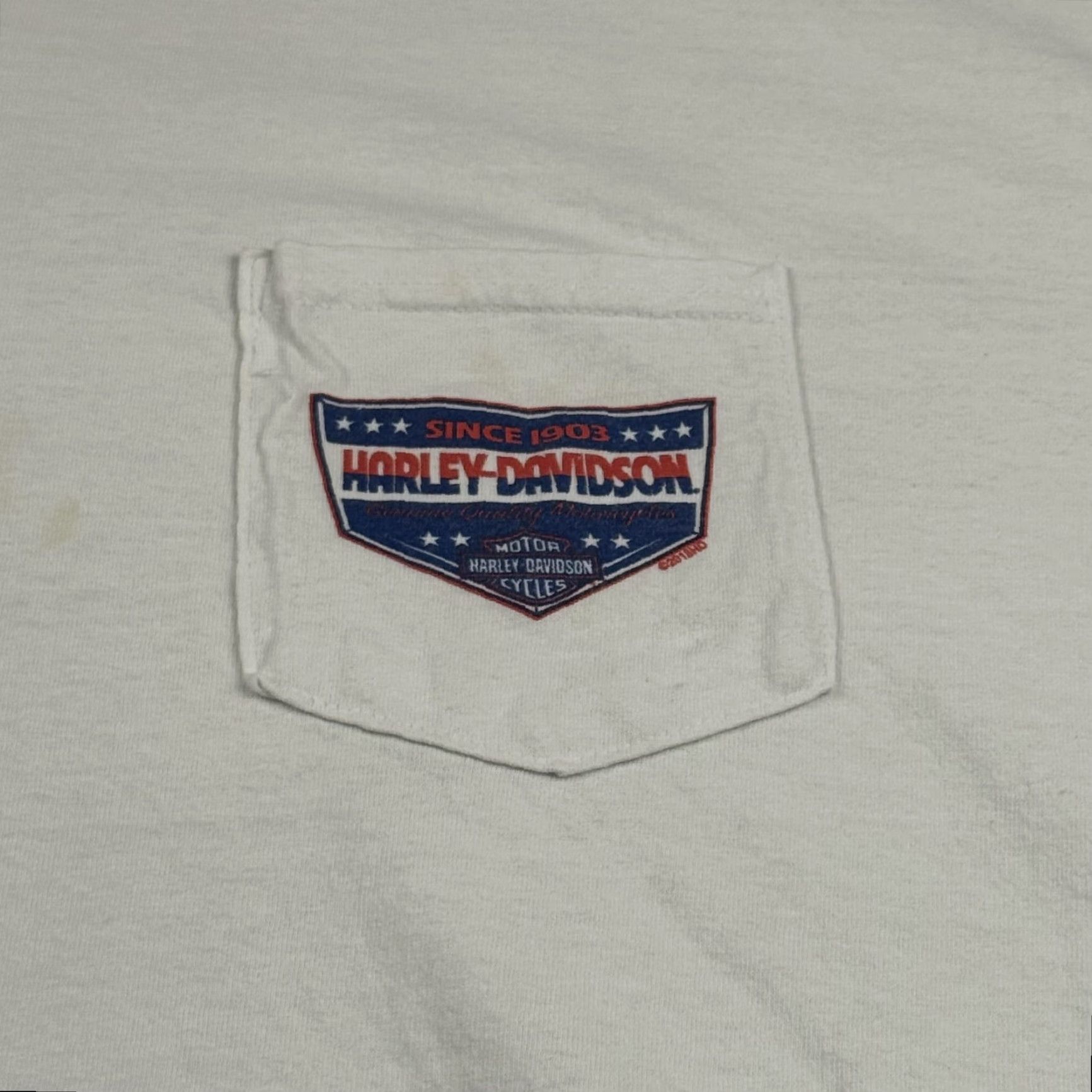 Harley Davidson Harley-Davidson Shirt Mens XL White Pocket Tee Crew Neck Graphic Print El Paso Barnett Size US XL / EU 56 / 4 - 2 Thumbnail