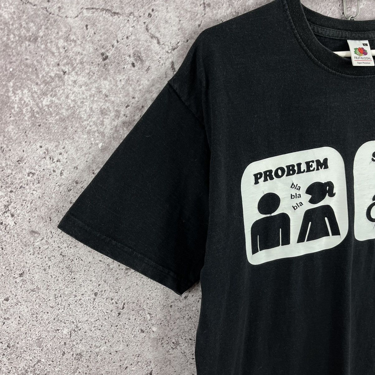 Fruit Of The Loom Crazy Humor Tee Big Logo “Problem Bla Bla Bla - Solved” Sz L Size US L / EU 52-54 / 3 - 5 Thumbnail
