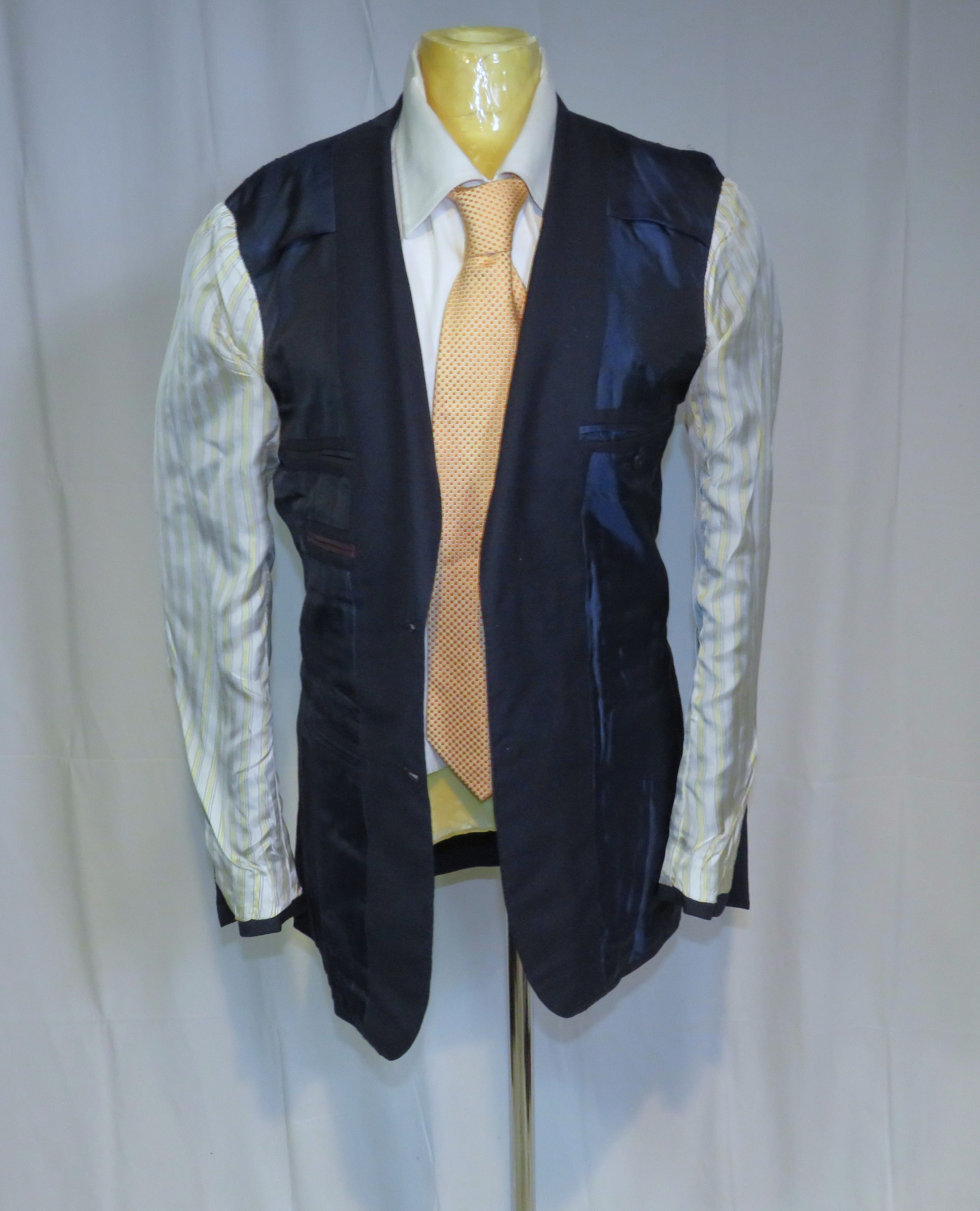 Orazio Luciano Bespoke Navy Barathea Hopsack Two Button Sport Coat 36 Size 36R - 11 Thumbnail