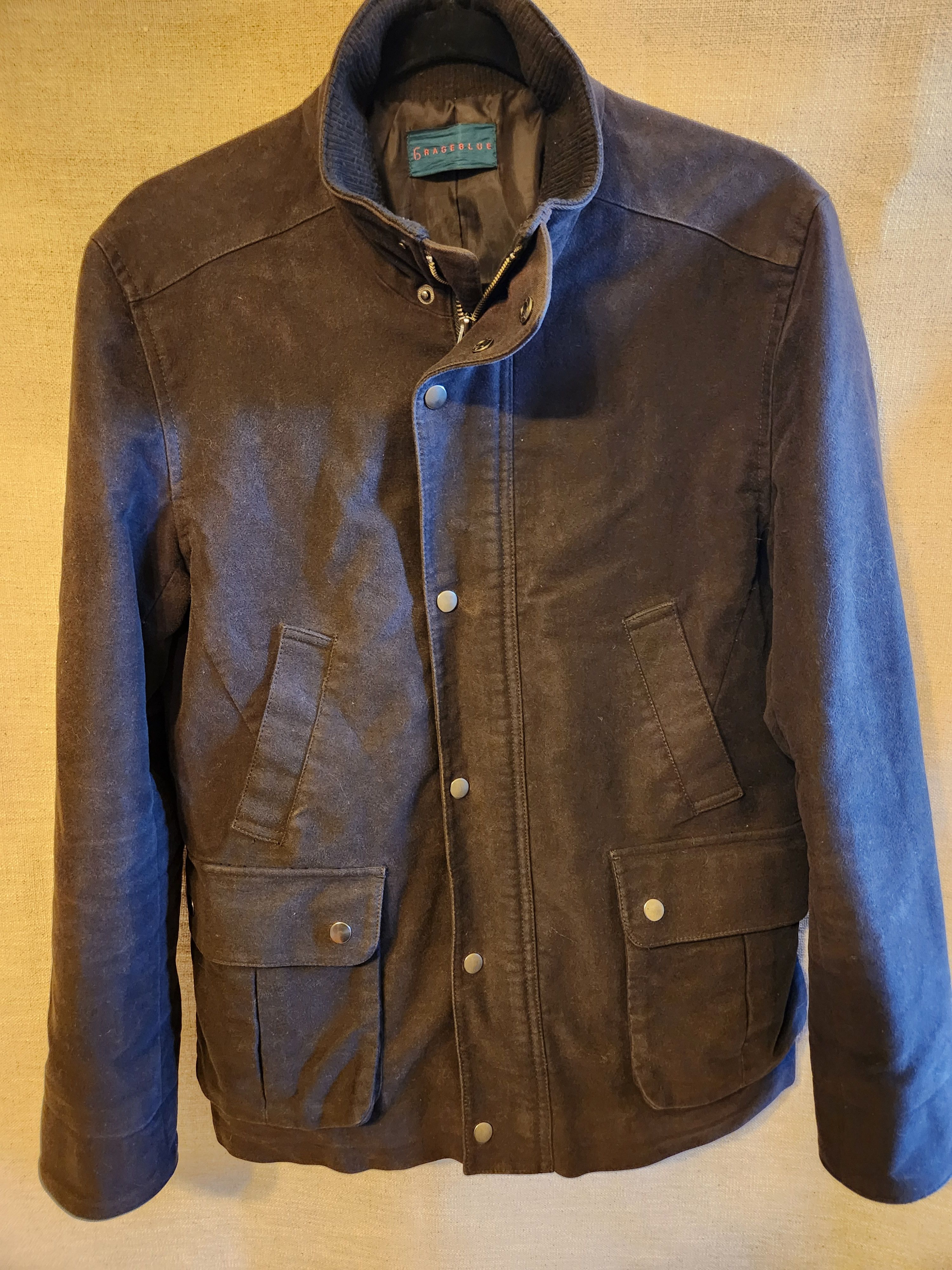 RAGEBLUE 100% Cotton Brown Zip/Snap Button Men's Jacket Size US M / EU 48-50 / 2 - 1 Thumbnail