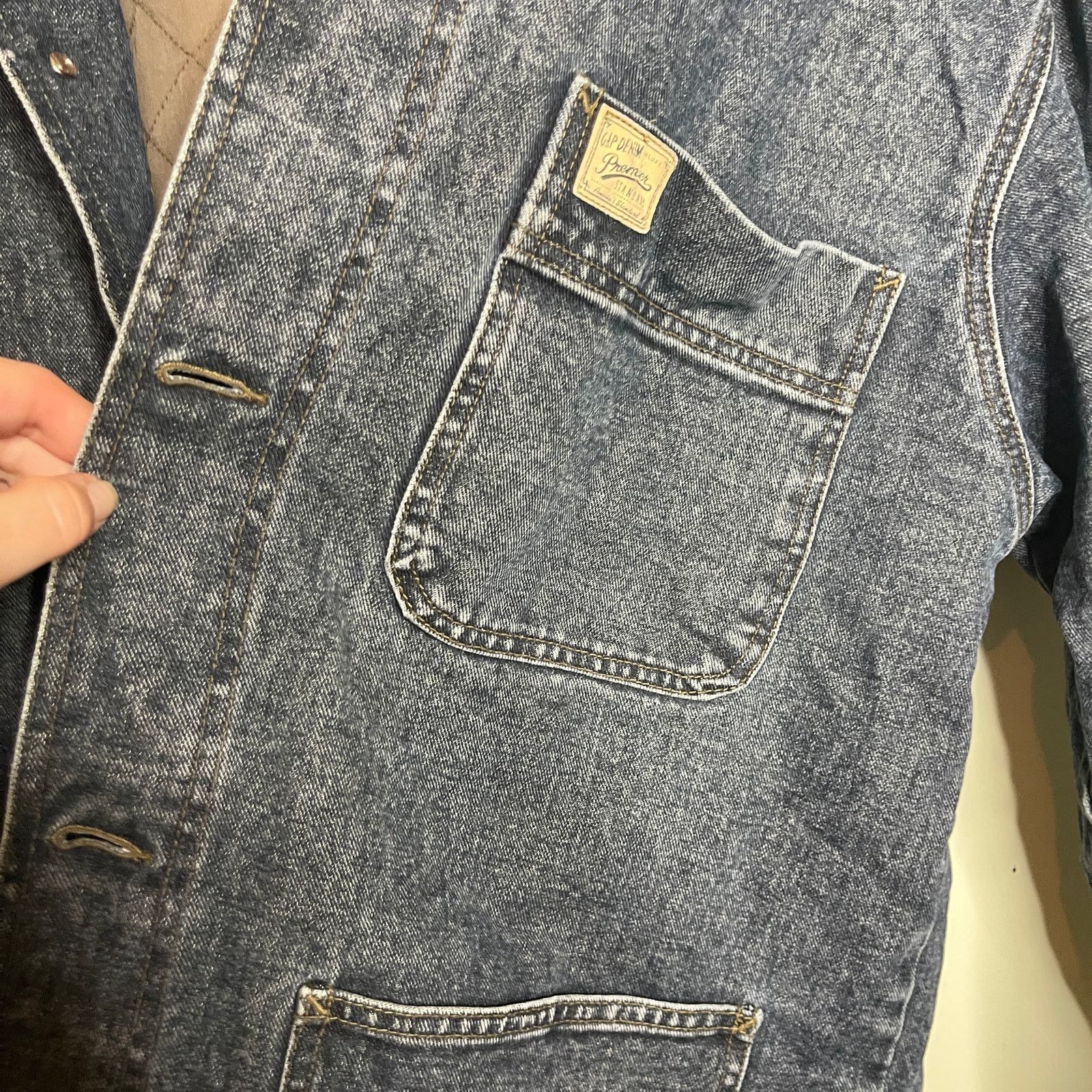 Gap Vintage Gap Denim Premier Standard Faded Blue BarnJacket Size US M / EU 48-50 / 2 - 10 Thumbnail