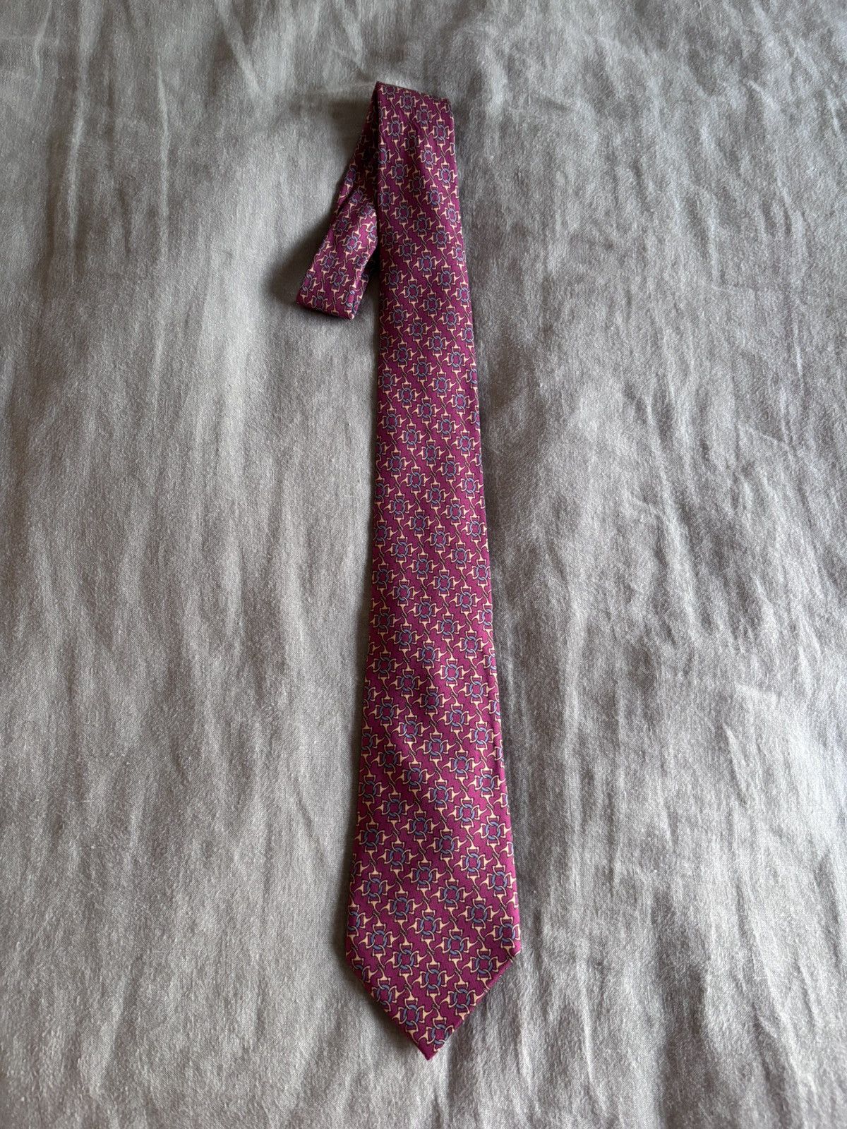 Hermes Hermes Mens Silk Neck Tie made in France Size ONE SIZE - 2 Thumbnail