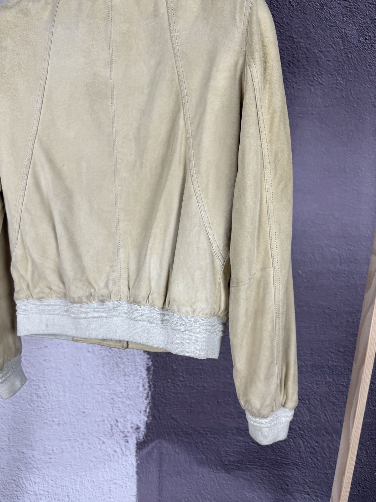 Japanese Brand Yuko beige leather bomber jacket Japanese style Size XL / US 12-14 / IT 48-50 - 13 Thumbnail