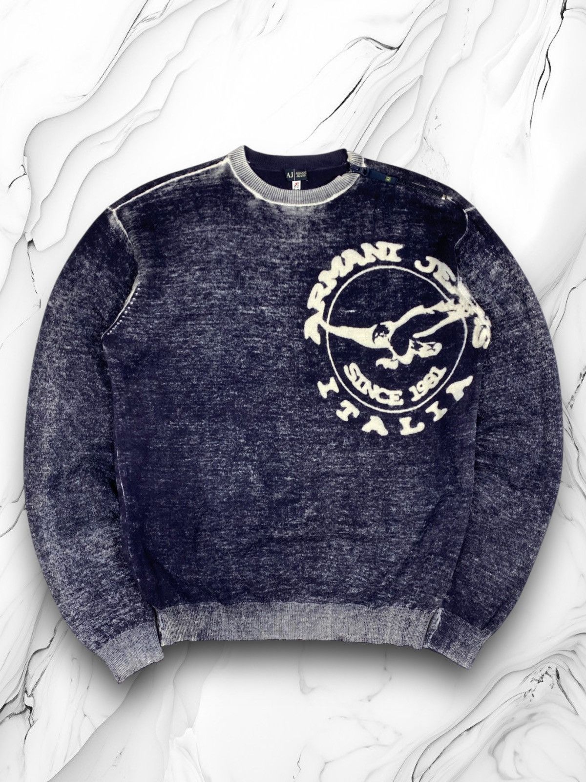 Emporio Armani Vintage 90s Emporio Armani Jeans Sweater Italy Designer Size US XL / EU 56 / 4 - 1 Thumbnail
