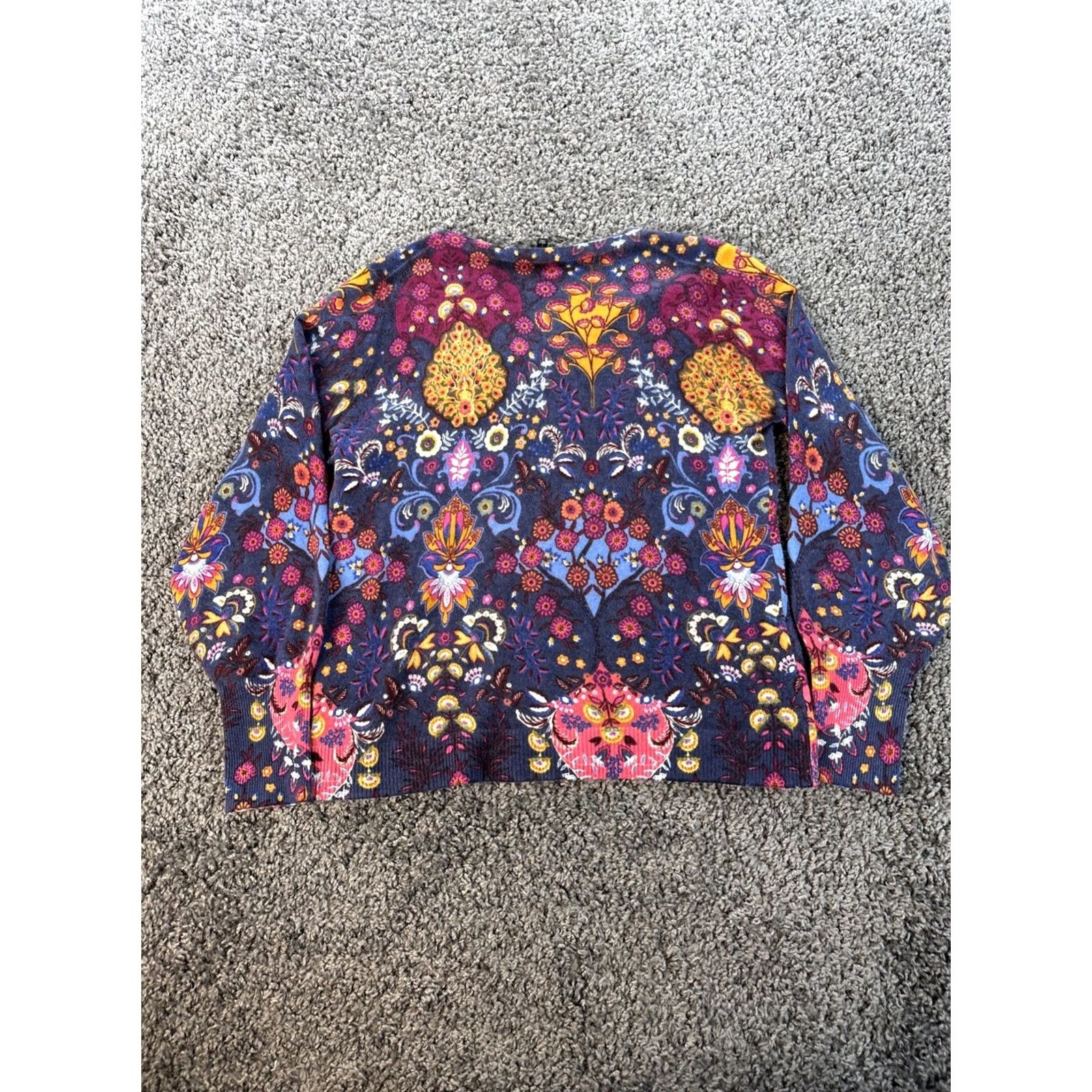 Talbots Talbots Pullover Sweater Women's Large 100% Cashmere Purple Paisley Floral Bloom L Size L / US 10 / IT 46 - 5 Thumbnail