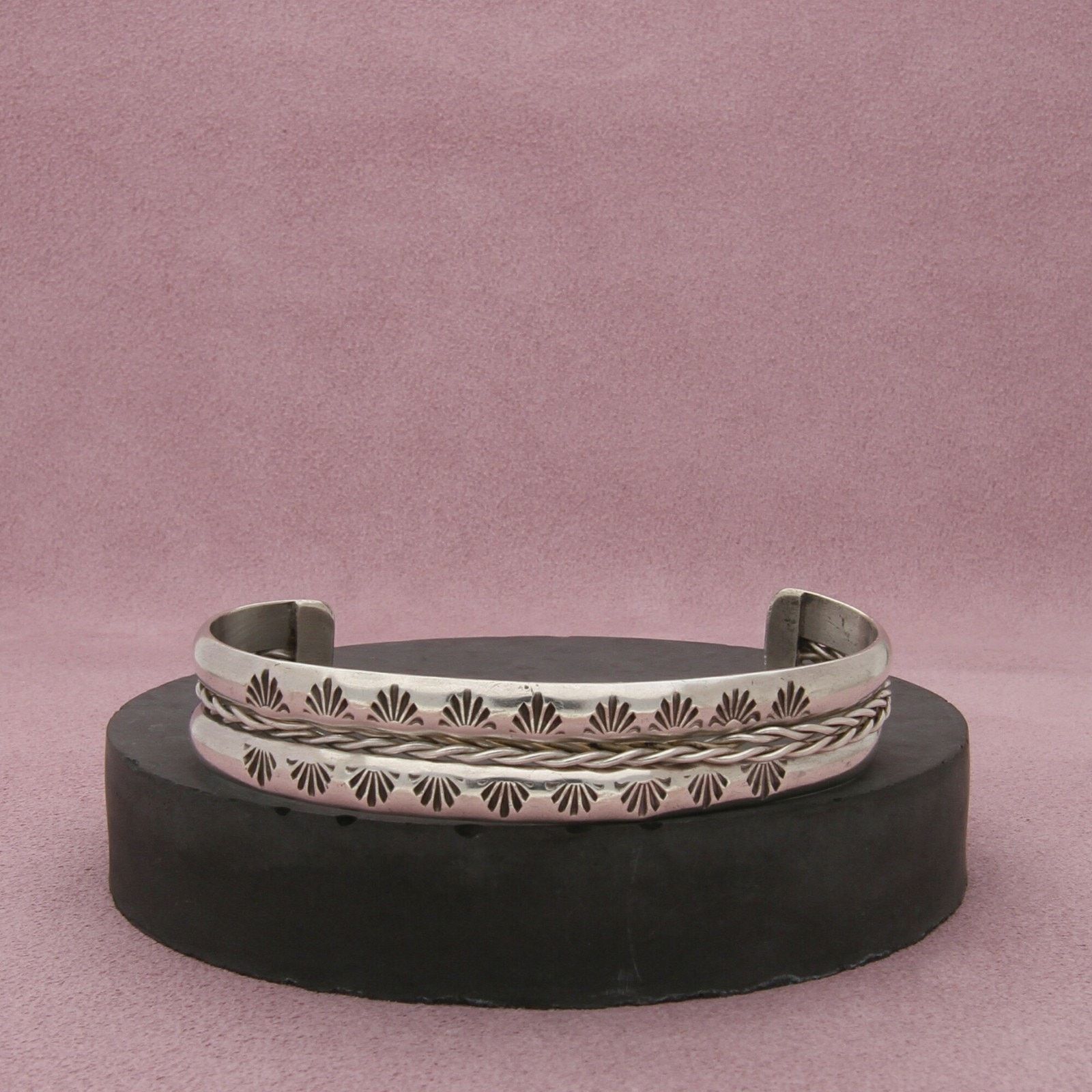 Native navajo sterling silver braided cuff bracelet size 7in Size ONE SIZE - 1 Thumbnail