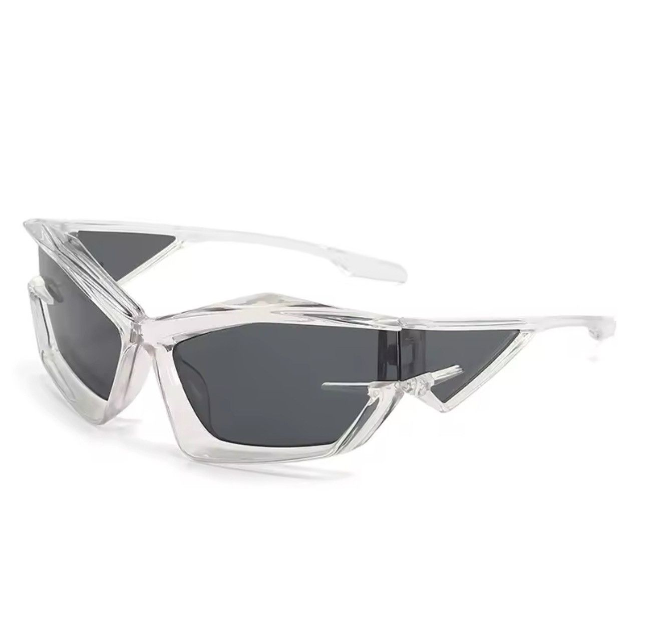 Other Transparent Frame Irregular Design Sun Glasses Unisex Size ONE SIZE - 3 Thumbnail