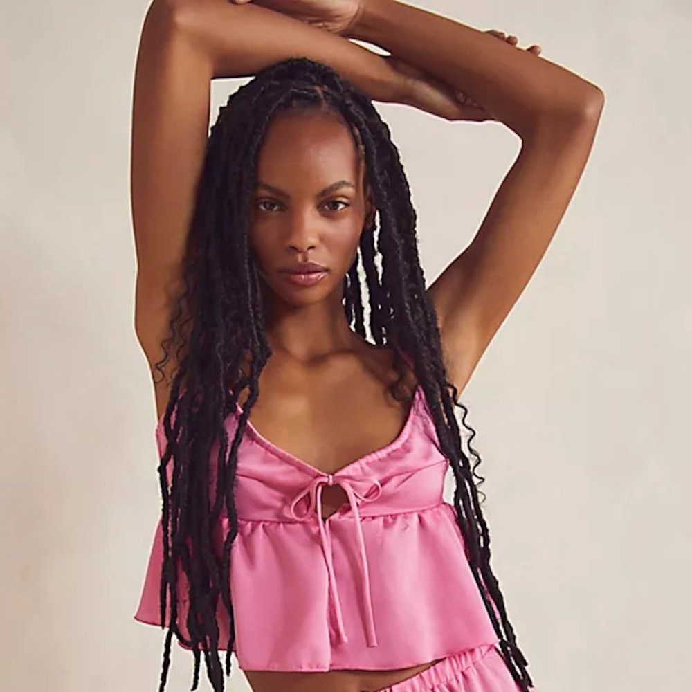 Free People New Free People Post-Holiday Cami Pink Top Size L Size L / US 10 / IT 46 - 1 Thumbnail