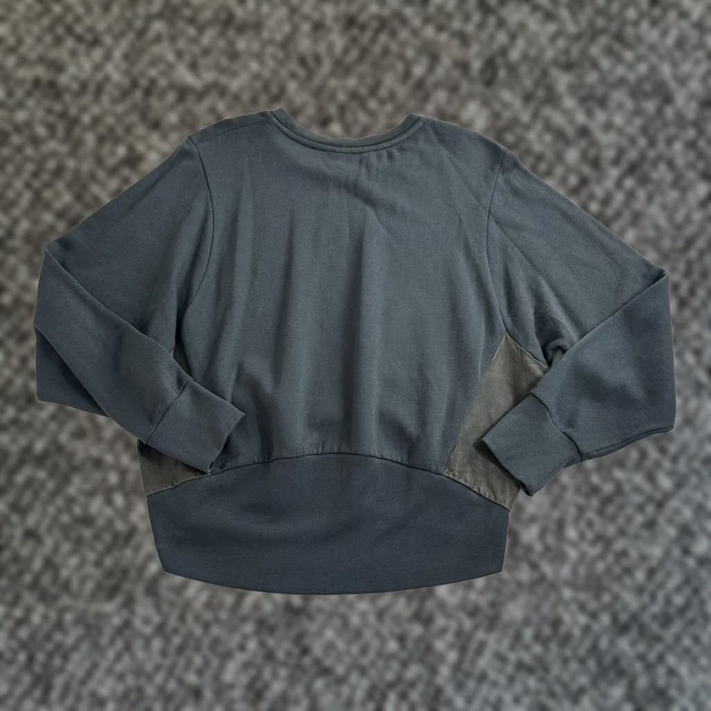 Allsaints VINTAGE AllSAINTS Cari Leather Trim Panel Pullover Sweatshirt Gray Womens Size L Size L / US 10 / IT 46 - 1 Thumbnail