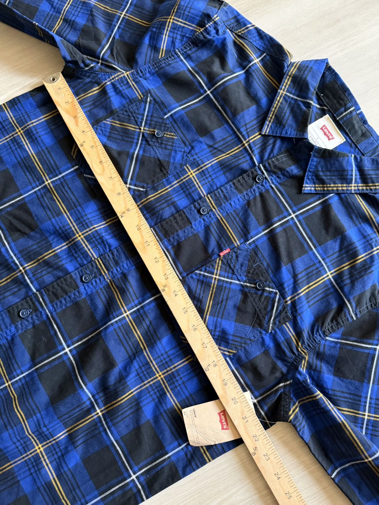 Levi's New Levis Button Up Blue Plaid Western Long Sleeve Sz L Size US L / EU 52-54 / 3 - 2 Thumbnail