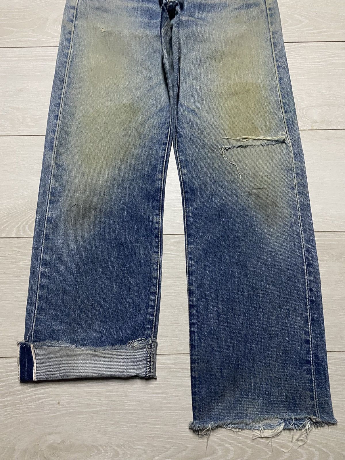 Levi's Vtg Levis 502 xx Big E Talon Zip Mud Wash Distressed Jeasn Size US 29 - 5 Thumbnail