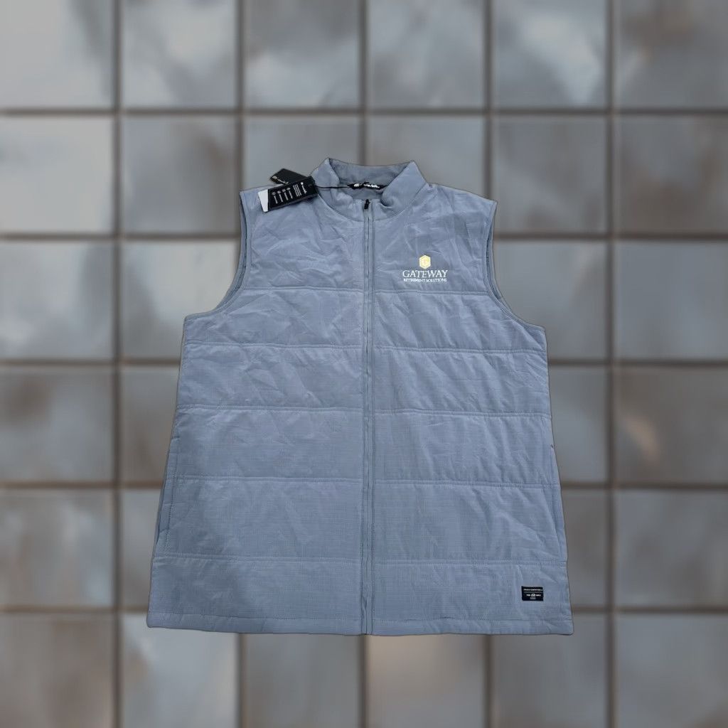 TravisMathew TravisMathew Vest XL Gray Cold Bay Quilted Full Zip Insulated Golf Mens Size US XL / EU 56 / 4 - 1 Thumbnail