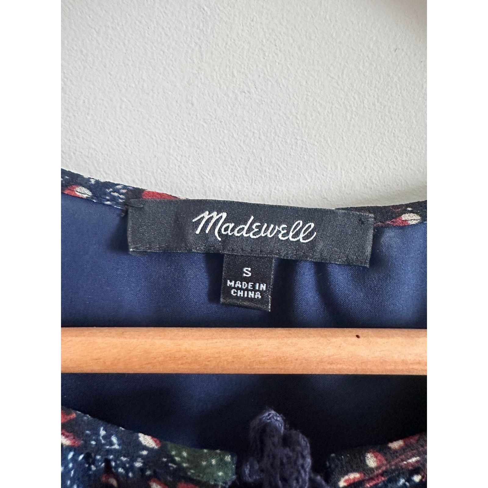 Madewell Madewell Navy Sea Floral Print Ruffle Mini Dress Size Small Size S / US 4 / IT 40 - 6 Thumbnail