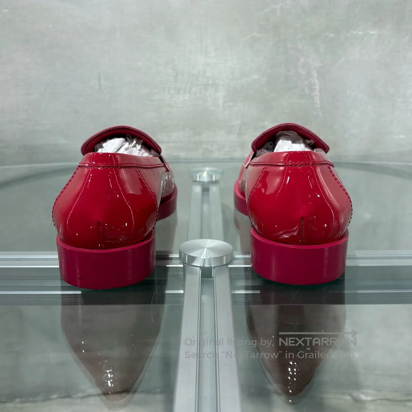 Chanel Chanel Double C Lacquer Leather Lefu Shoes in Rose Red Size US 5 / IT 35 - 6 Thumbnail