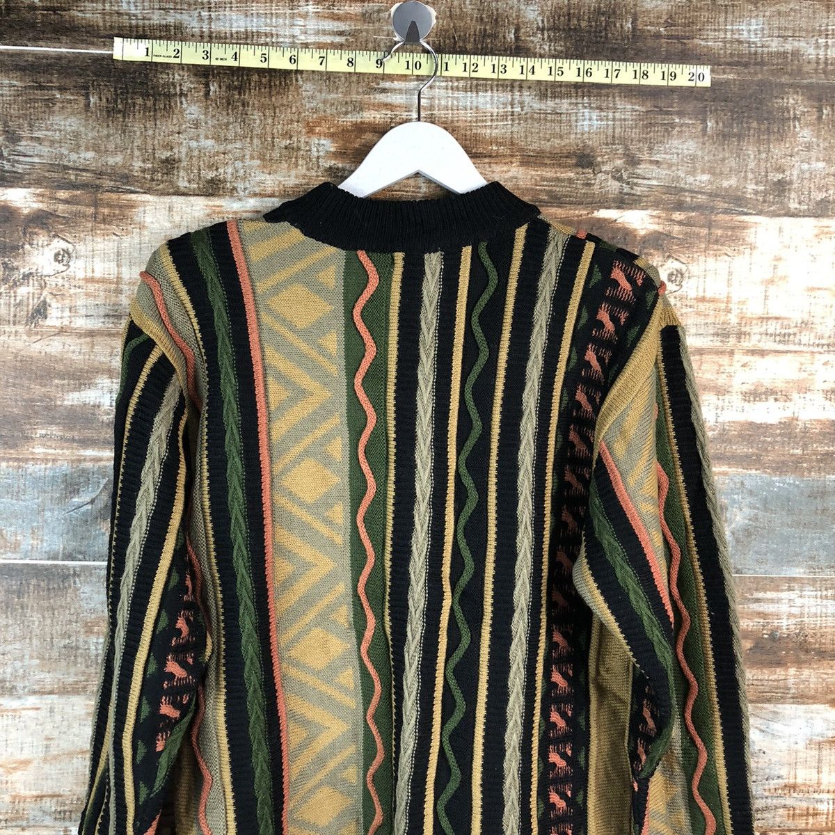 Homespun Knitwear Sel Suche japan Brown stripe like coogi Knitwear #A2505 Size US S / EU 44-46 / 1 - 13 Thumbnail