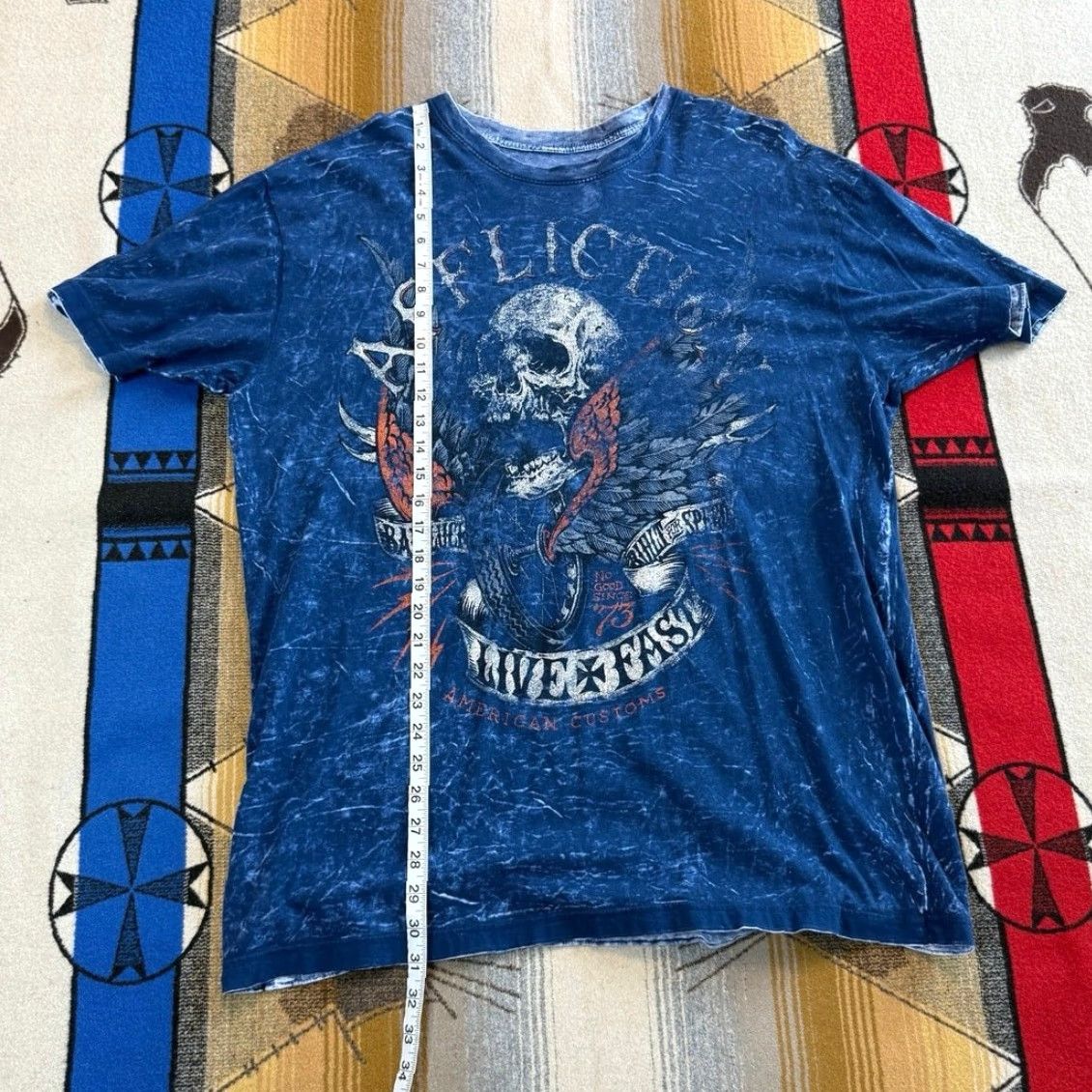 Affliction VINTAGE Affliction T-Shirt Cyber Gothic Skull Grunge Y2K Reversible 2XL Short Sleeve Men Blue Size US XXL / EU 58 / 5 - 8 Thumbnail