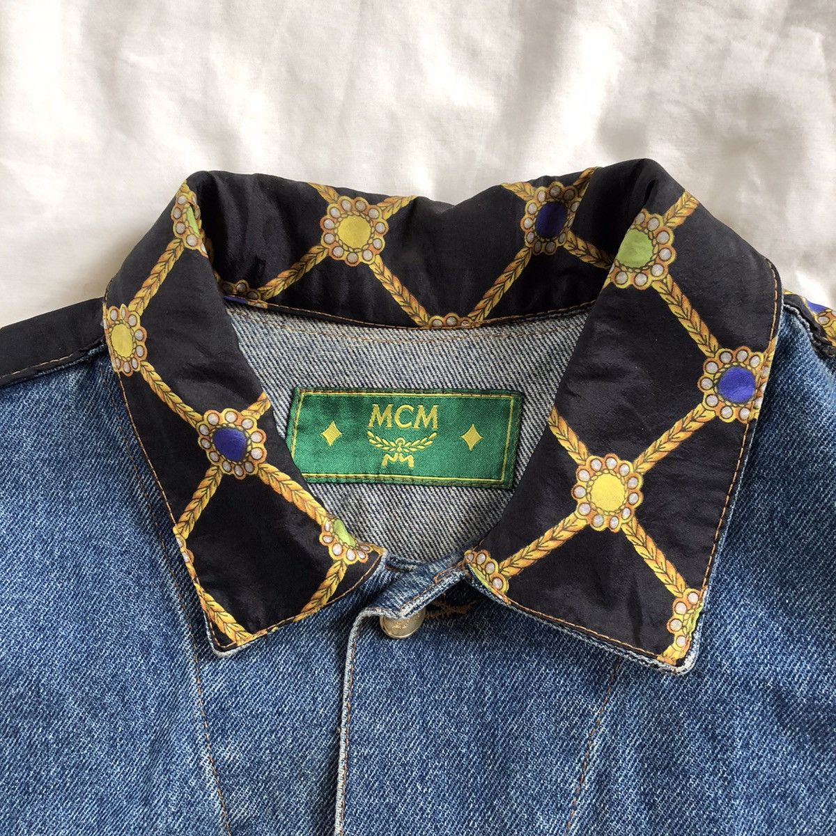 MCM MCM Legere Rare Big Embroidery Logo Trucker Denim Jacket Size US M / EU 48-50 / 2 - 8 Thumbnail