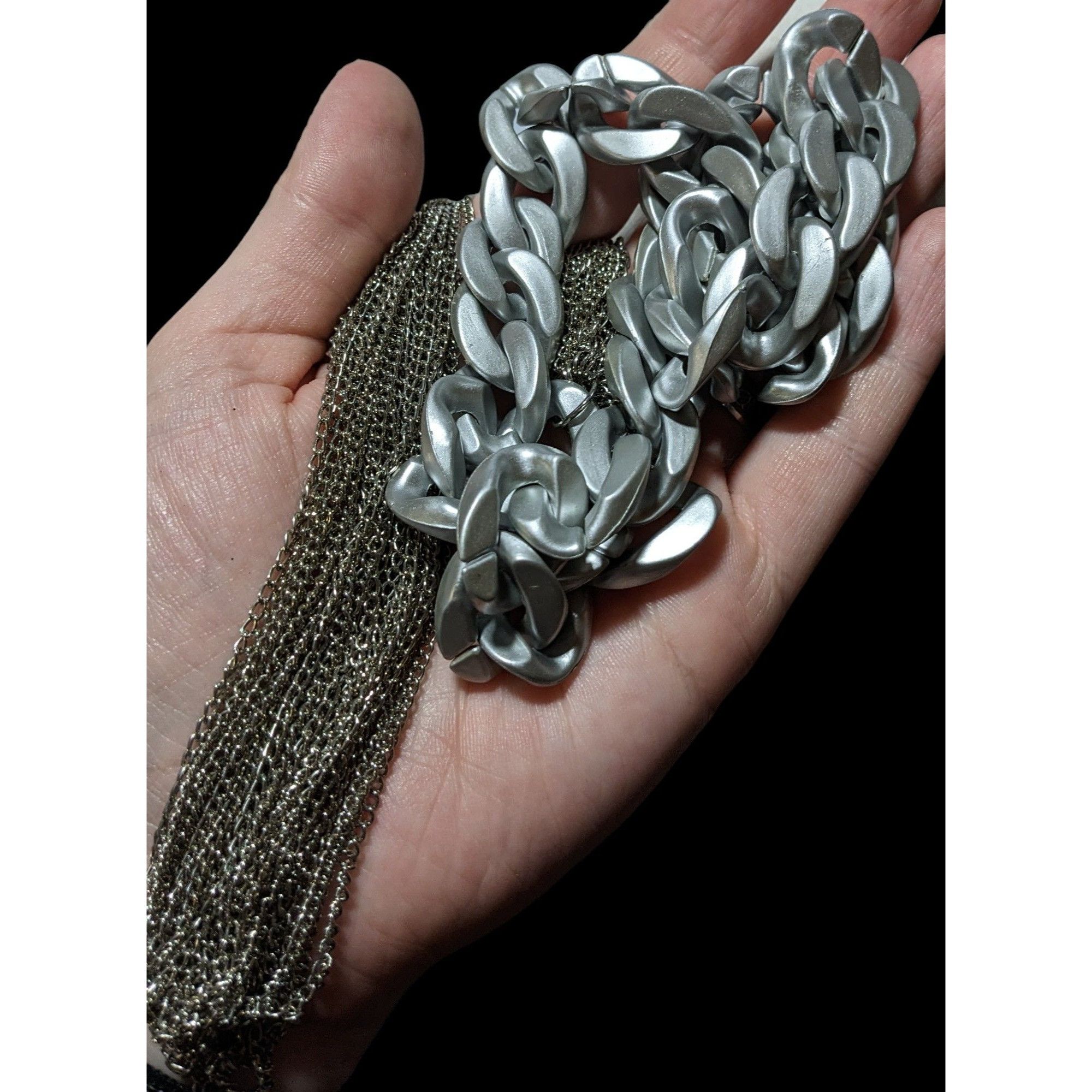 Other Silver Chain Costume Statement Necklace Size ONE SIZE - 5 Thumbnail