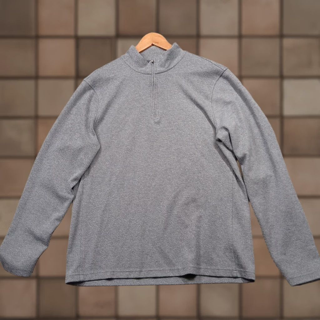 J.Crew J.Crew Authentic Fleece 1/4 Zip Pullover Mock Neck Sweatshirt Shirt Mens L Gray Heather Size US L / EU 52-54 / 3 - 1 Thumbnail