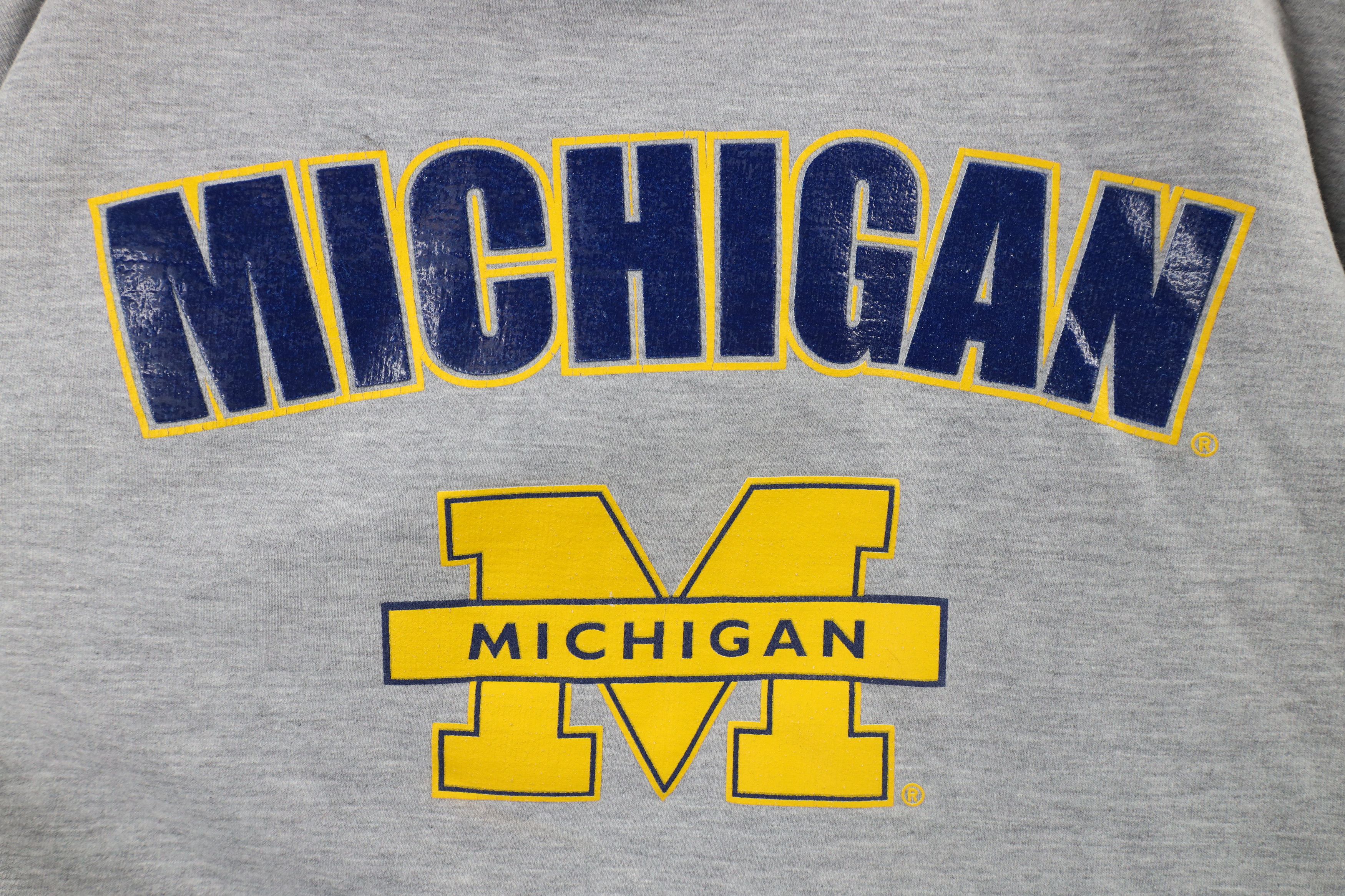 Vintage Vintage 90s University of Michigan Hoodie Sweatshirt Gray Size US M / EU 48-50 / 2 - 5 Thumbnail