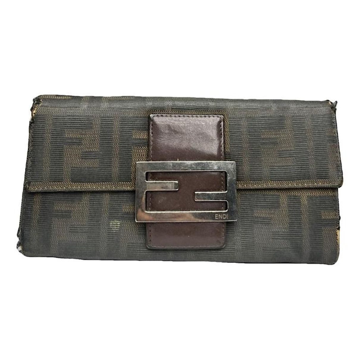 Fendi Baguette Brown Cotton Wallet Size ONE SIZE - 1 Thumbnail