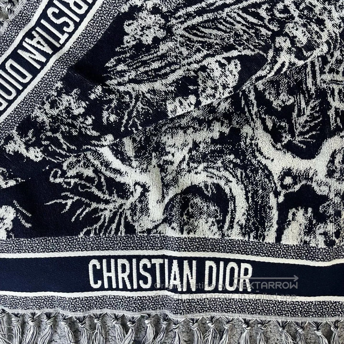 Dior Dior Floss-trimmed cashmere-wool blended yarn scarf| Size ONE SIZE - 3 Thumbnail