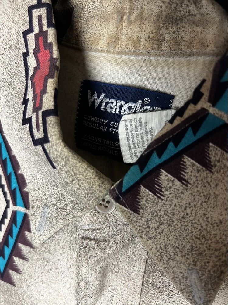 Wrangler Vintage 80's-90's Wrangler Western Native Style Button Up Size US XL / EU 56 / 4 - 5 Thumbnail
