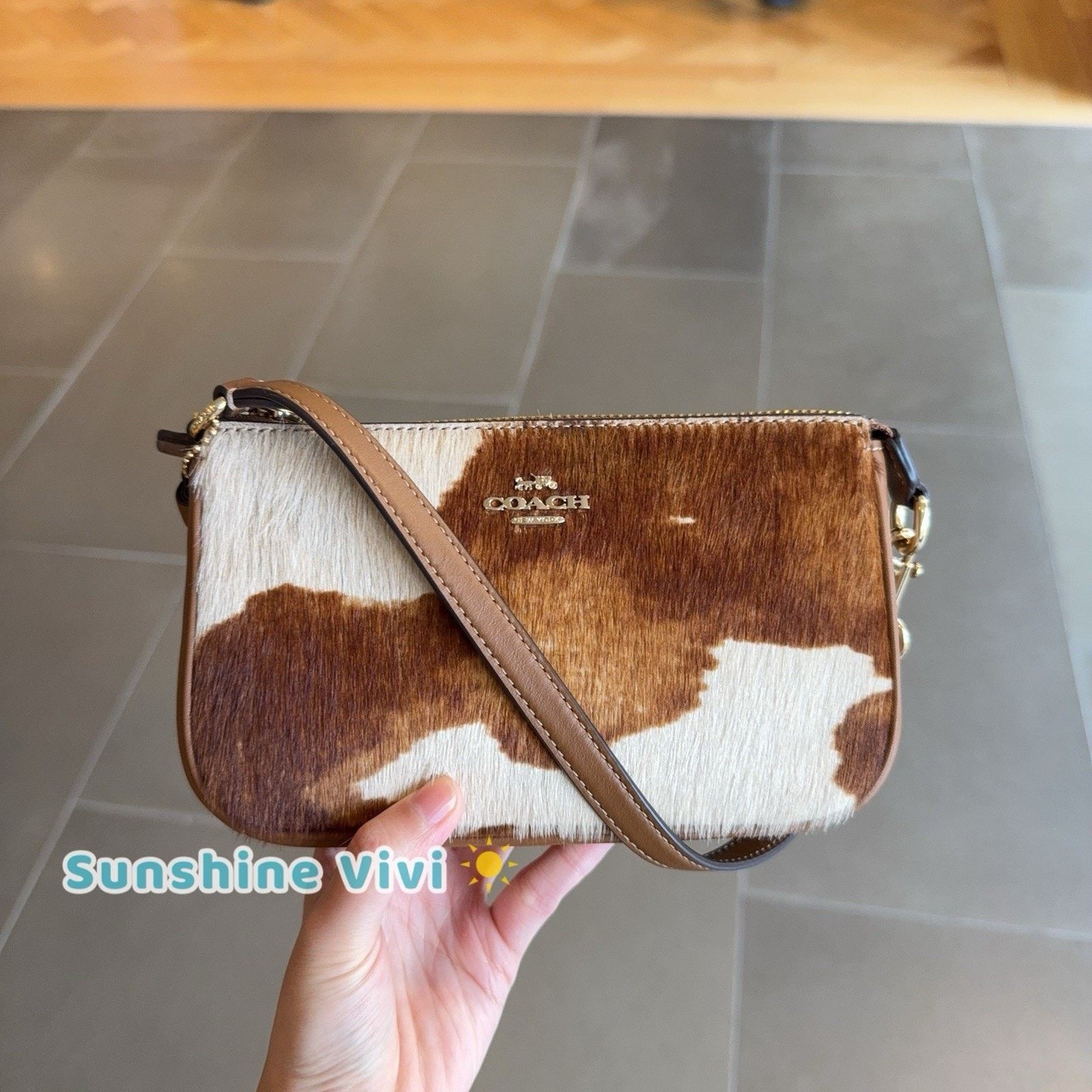 Coach NWT Coach Nolita 19 In Haircalf Cow CDW34 cow haircalf/Gold Size ONE SIZE - 1 Thumbnail