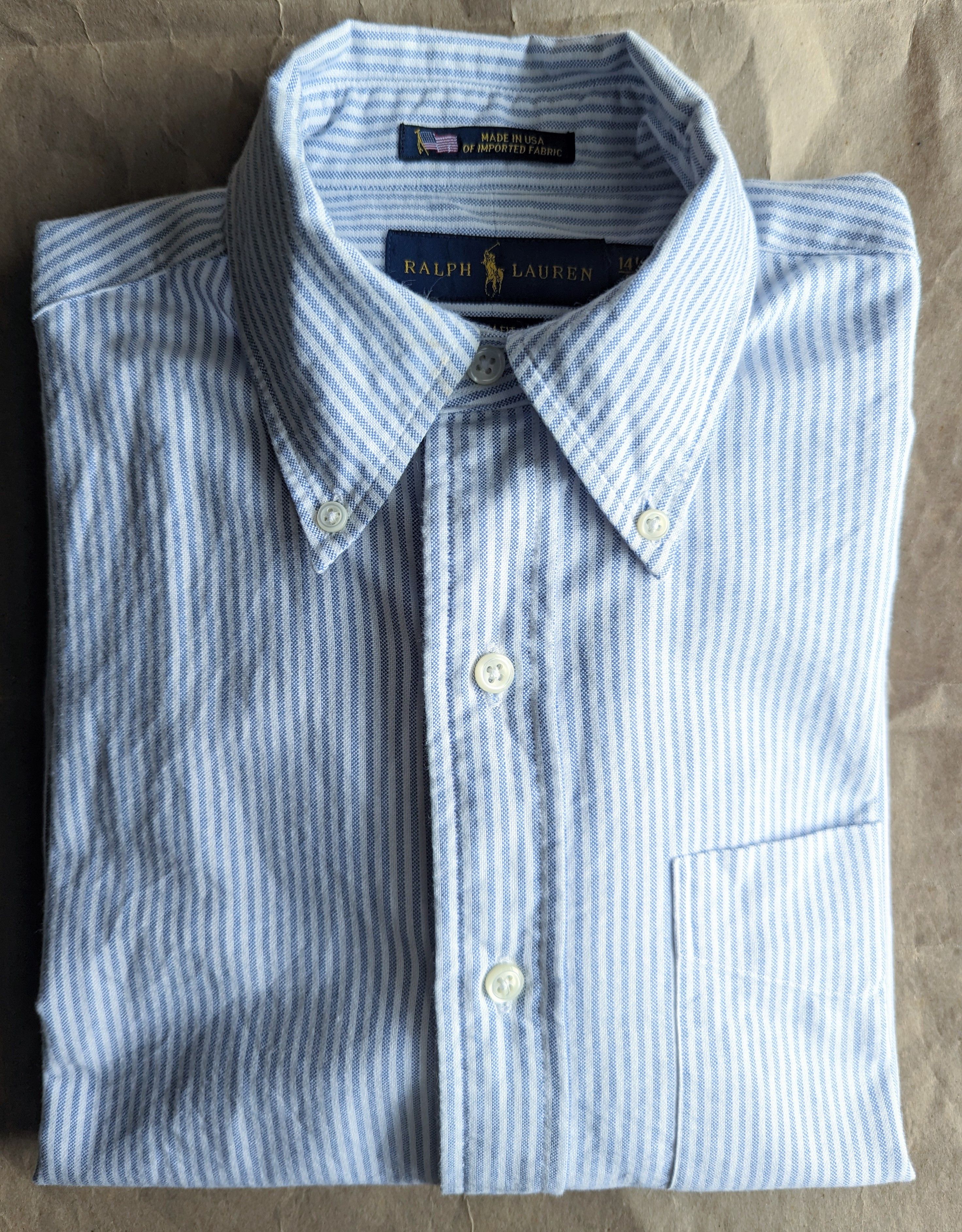 Ralph Lauren Made in USA Rare! Blue University Stripe Oxford Shirt Size US S / EU 44-46 / 1 - 1 Thumbnail