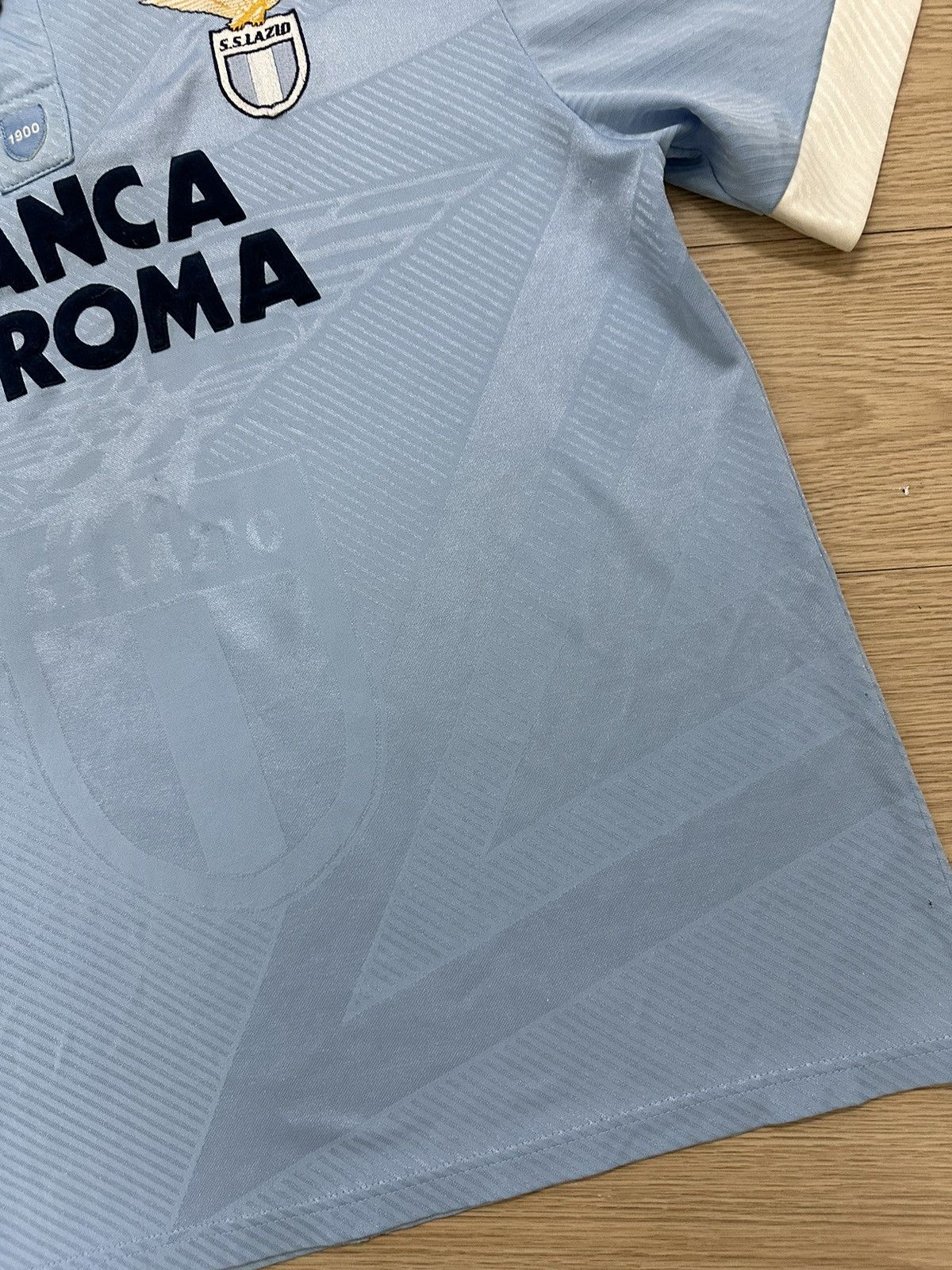 Umbro × Vintage Vintage 1995 Lazio Banca Di Roma Home Kit Umbro Jersey Size US L / EU 52-54 / 3 - 15 Thumbnail
