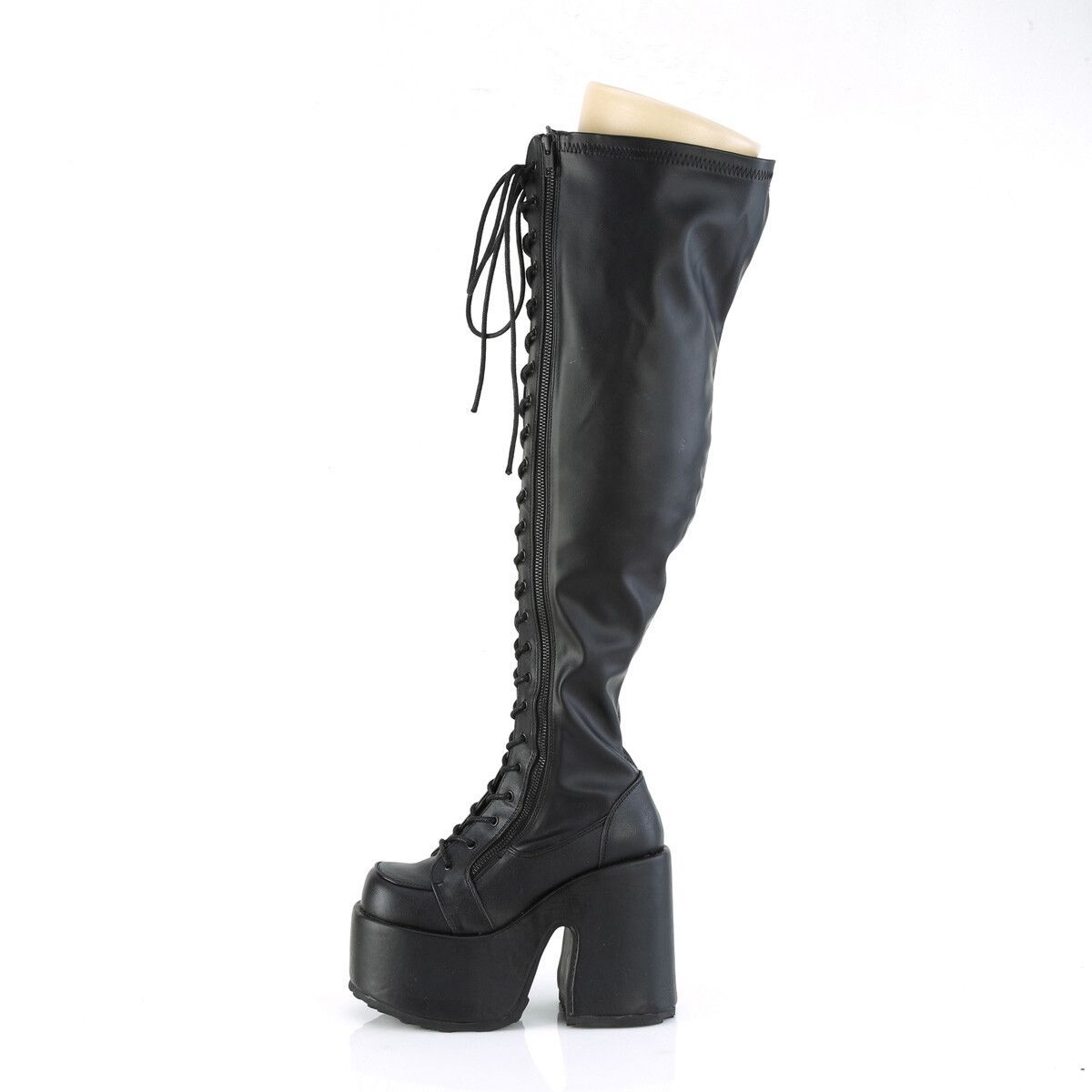 Other Camel 300WC Wide Cut Platform Stretch Goth Punk Thigh Boots Size US 11 / IT 41 - 4 Thumbnail