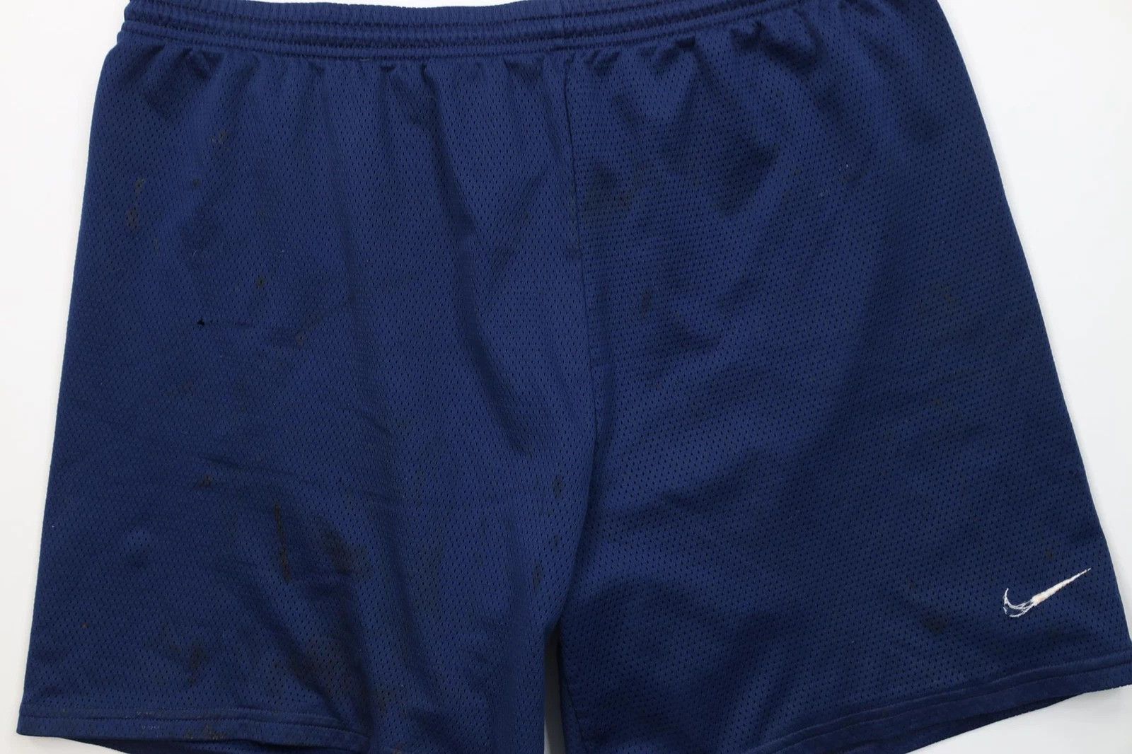 Nike AS IS Vintage 90s Nike Above Knee Mesh Shorts Navy Blue Size US 36 / EU 52 - 3 Thumbnail