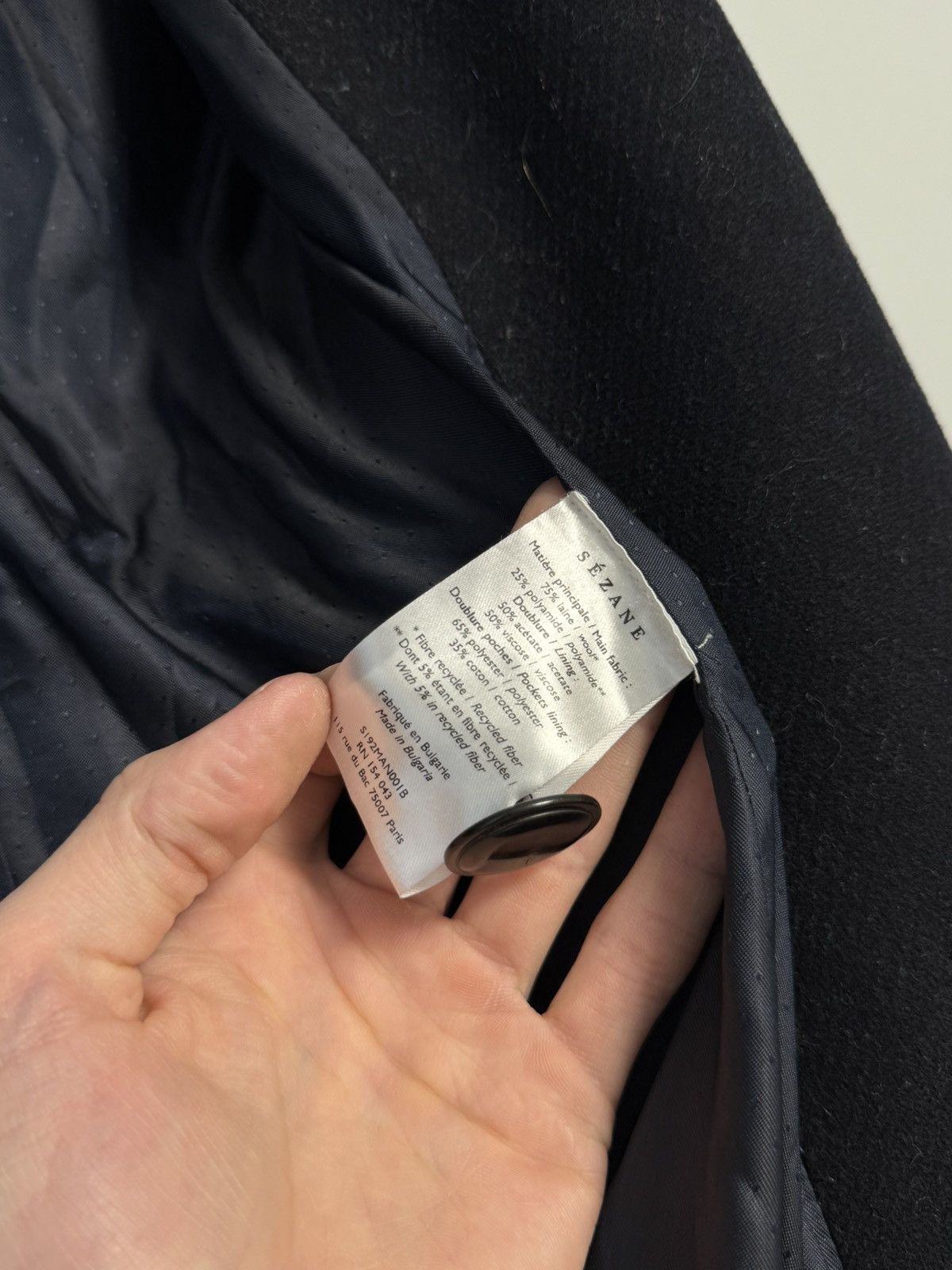 Sezane NWOT Sezane MANTEAU JOHNSON coat wool Dark Blue Size 40 Size S / US 4 / IT 40 - 13 Thumbnail