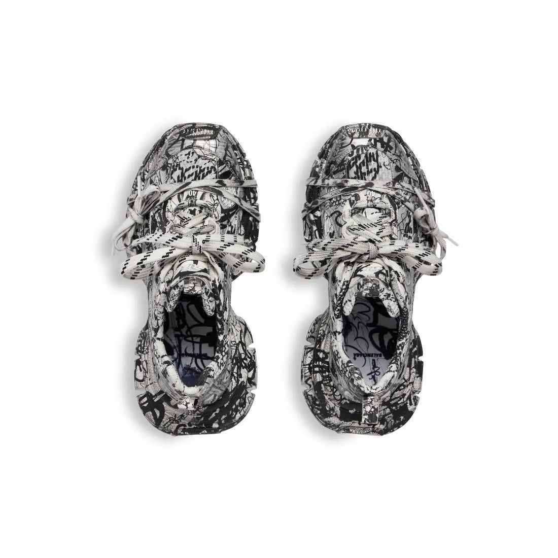 Balenciaga o1tr1nto1025 3XL Extreme Graffiti Sneakers in White/Black Size US 7 / EU 40 - 5 Thumbnail