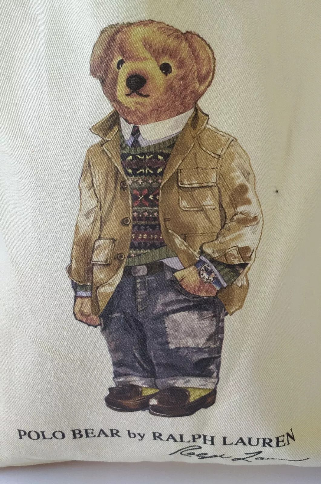 Polo Ralph Lauren Polo Ralph Lauren Polo Bear Cotton Canvas Tote Bag IFD 8002 Size ONE SIZE - 2 Thumbnail
