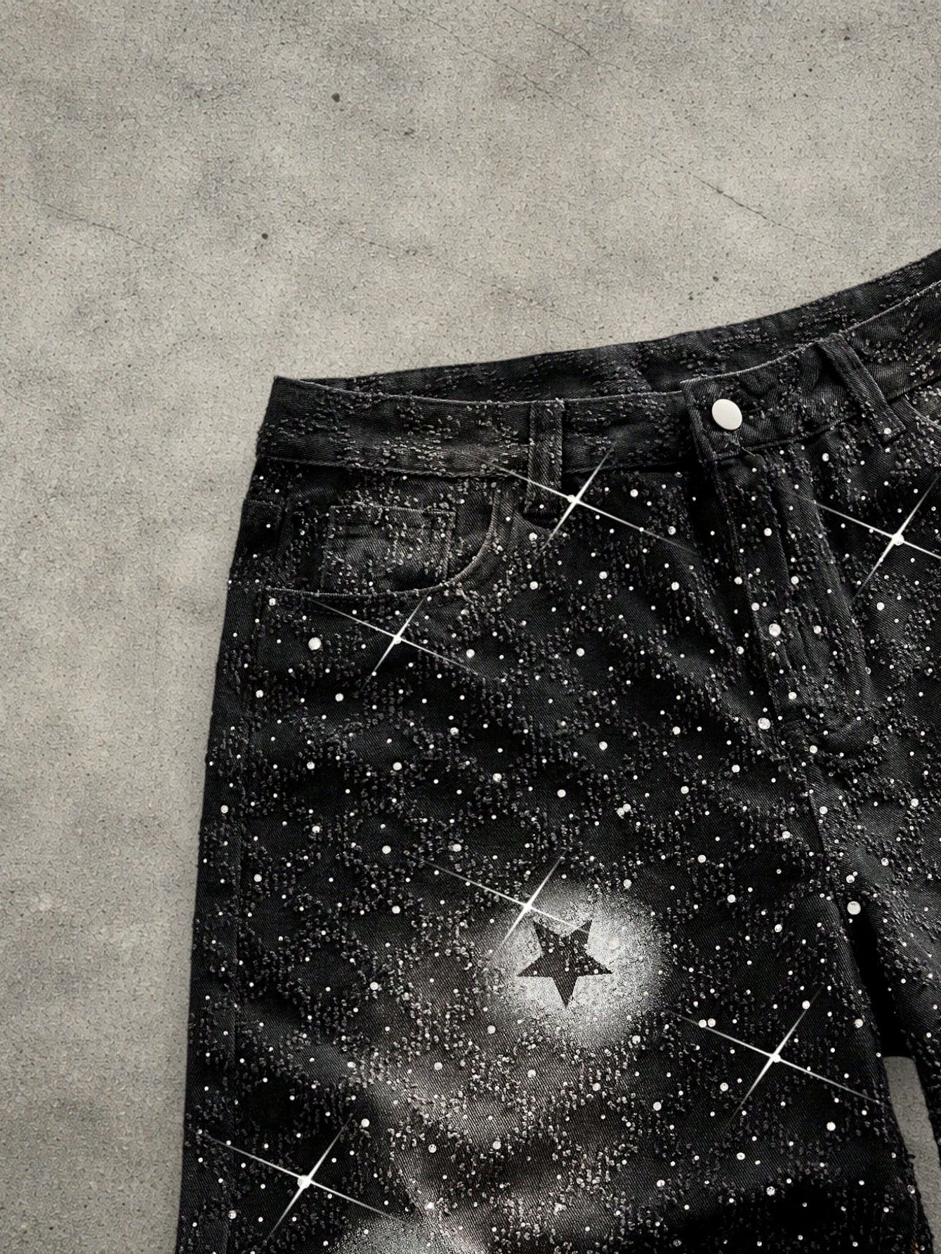 Vintage Denim dark gray shorts diamonds Size US 32 / EU 48 - 3 Thumbnail