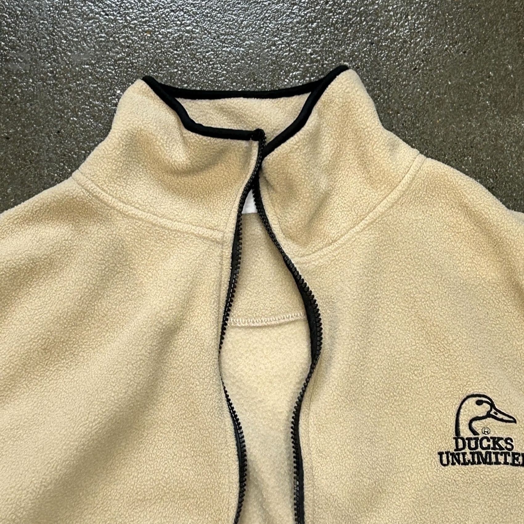 Vintage Ducks Unlimited Jacket Mens XL Tan Fleece Full Zip Mock Neck Hunting Outdoor Size US XL / EU 56 / 4 - 2 Thumbnail