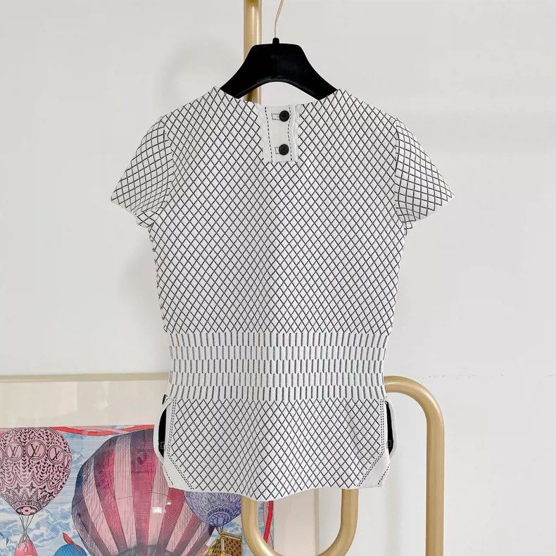 Dior Dior Black and white diamond-shaped plaid short sleeves Size XS / US 0-2 / IT 36-38 - 2 Thumbnail