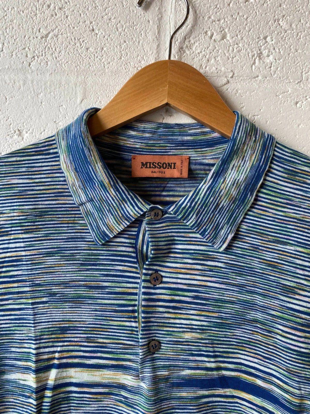 Missoni MISSONI 3 BUTTON SHORT SLEEVE POLO SHIRT MIXED BLUE IT 52 Size US L / EU 52-54 / 3 - 3 Thumbnail