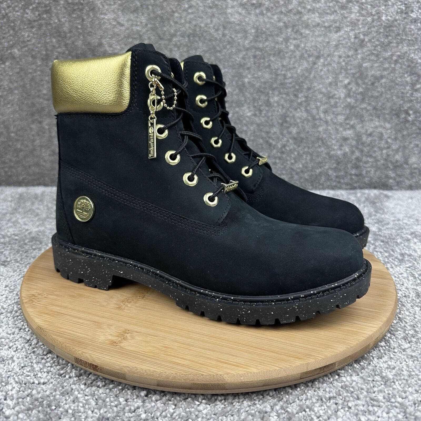 image of Timberland Heritage 6'' Inch Waterproof Boots Black Suede, Women's (Size 9.5)