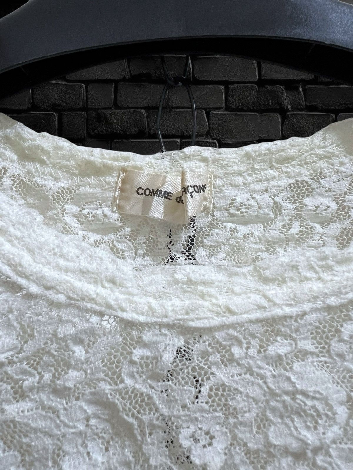 Comme des Garcons × Comme des Garcons Homme Plus 90s cdg white rose mesh net long sleeve top Size M / US 6-8 / IT 42-44 - 6 Thumbnail