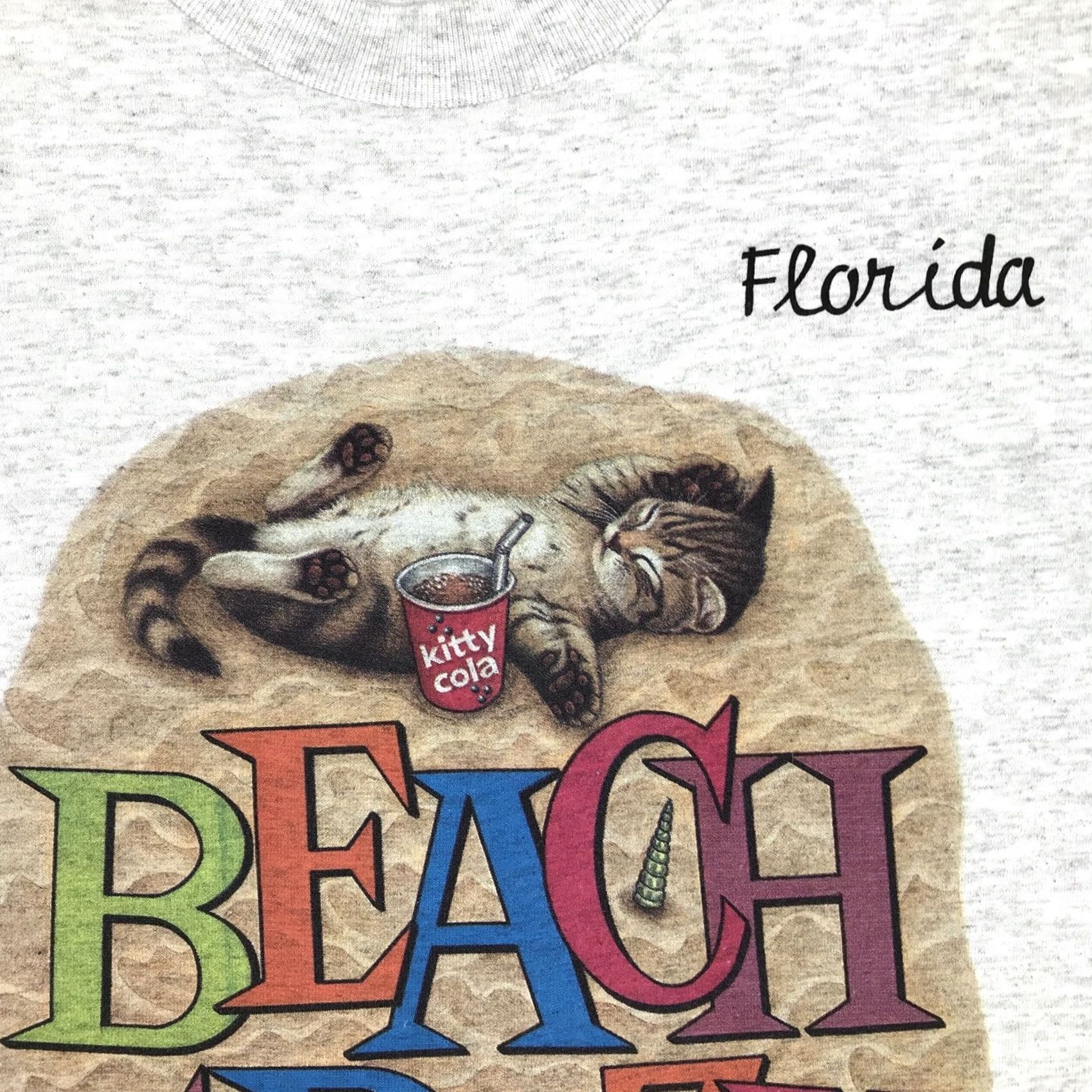 Vintage VINTAGE BEACH 90s CAT T-Shirt M White Nike? Size US M / EU 48-50 / 2 - 7 Thumbnail