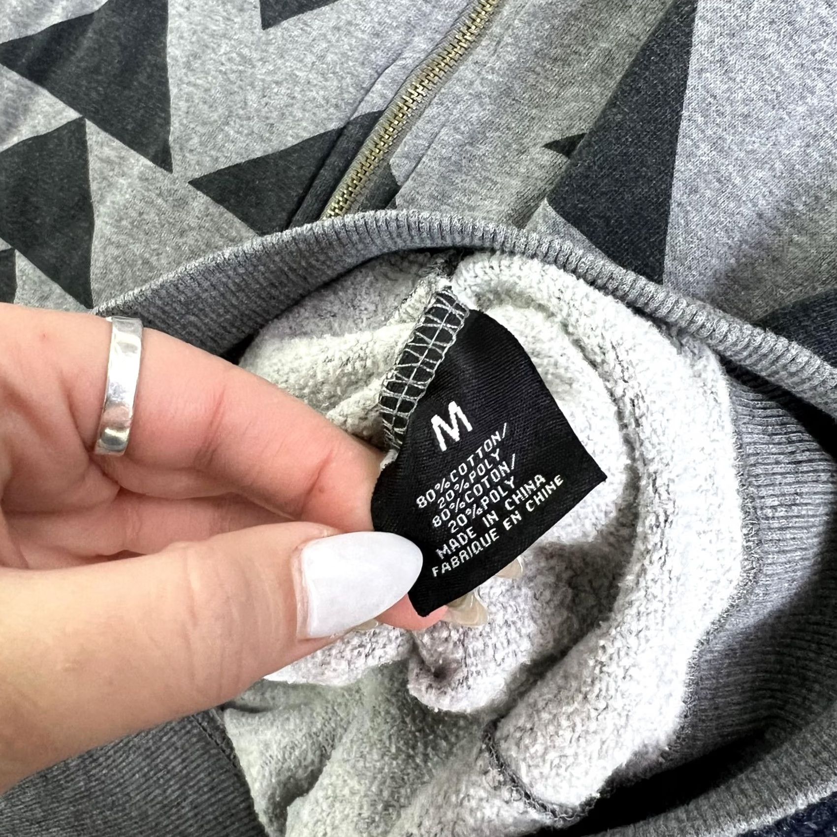 Industrie VINTAGE One Industries Shirt Mens M Gray Y2K Hoodie Full Zip Fleece Geometric Sweatshirt Moto Size US M / EU 48-50 / 2 - 5 Thumbnail