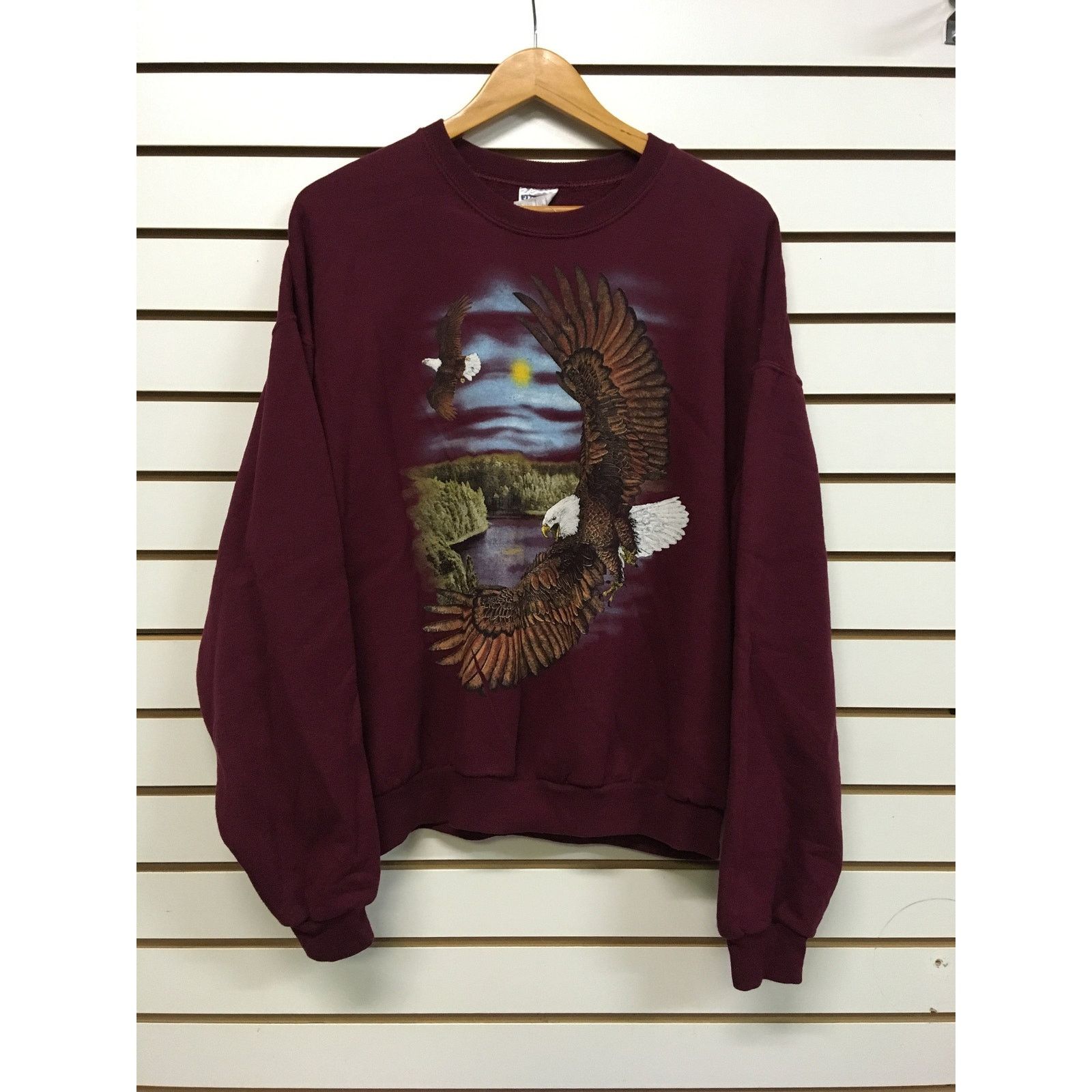 Jerzees Vintage Eagle nature outdoor Sweatshirt size XL 1990s 80s Size US XL / EU 56 / 4 - 1 Thumbnail
