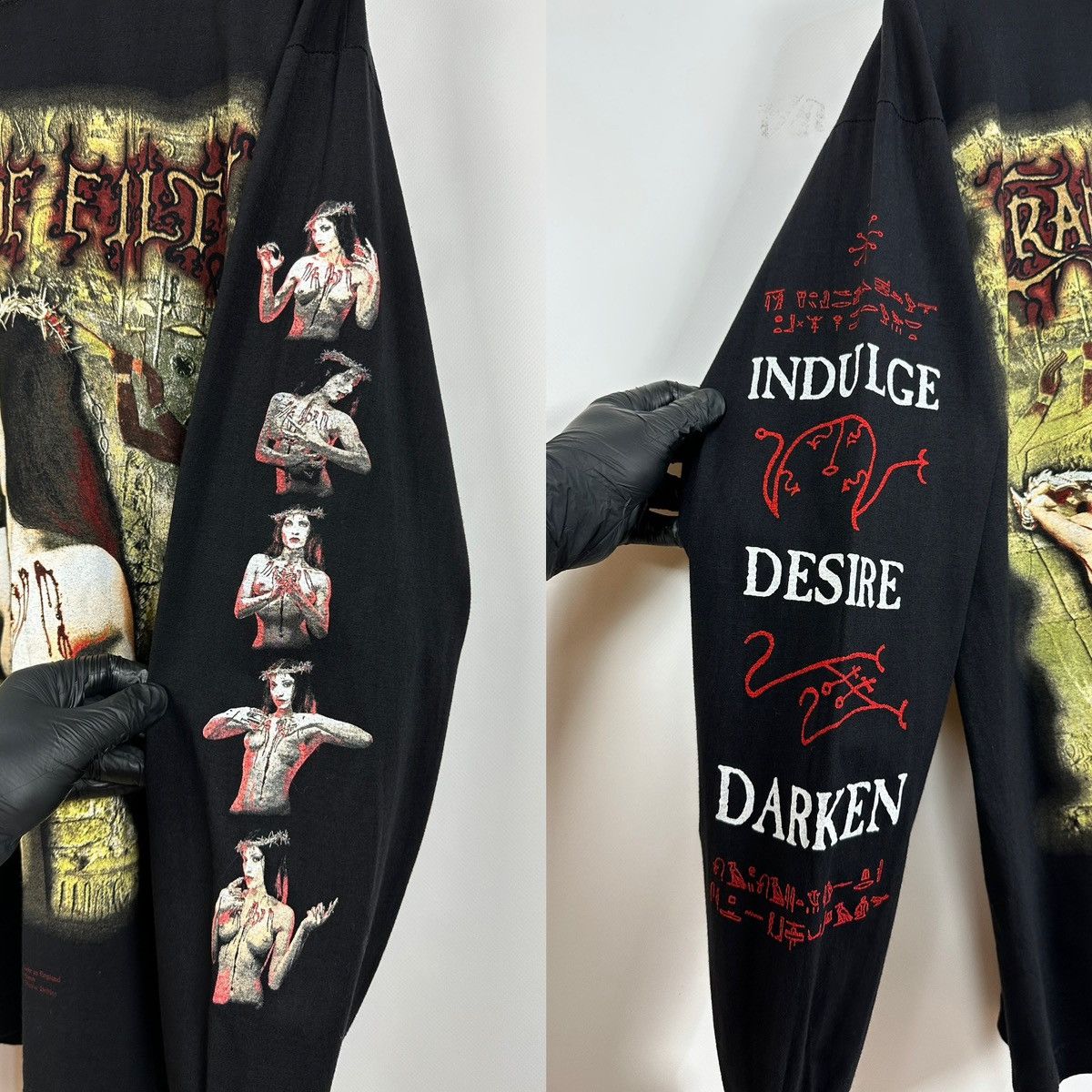 Band Tees 1998 Vintage Cradle of Filth Praise The Whore Long Sleeve Size US XL / EU 56 / 4 - 17 Thumbnail