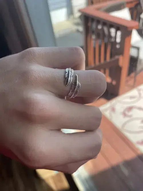 Ring Of Fire Feather Ring - Adjustable Size ONE SIZE - 4 Thumbnail