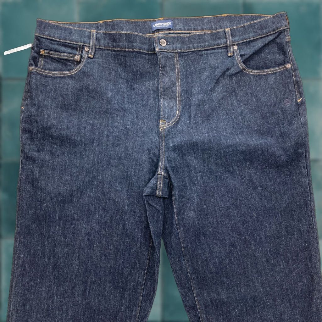 Lands' End Lands' End Square Rigger Jeans Mens 50 Traditional Fit Denim Blue Pants Jeans Wide 5-Pocket Stretch Regular 50 Tall Mens Size US 34 / EU 50 - 1 Thumbnail